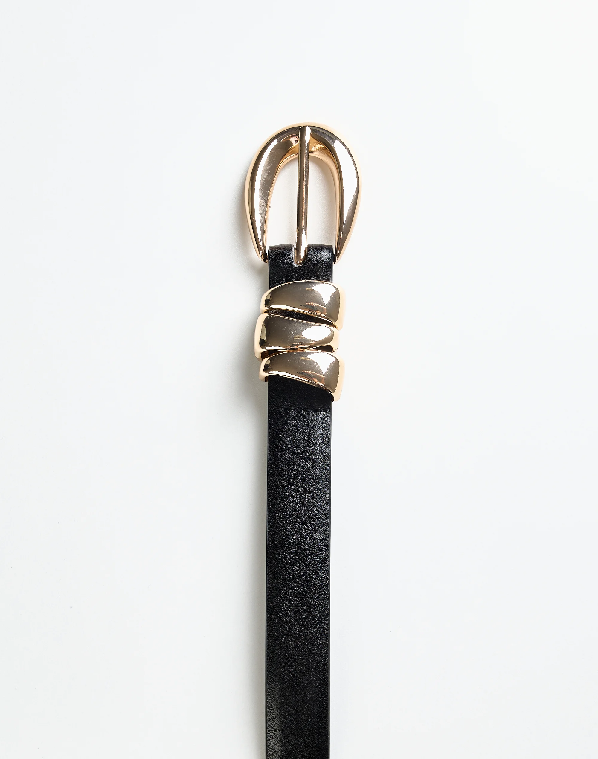 Classic Hoop Statement Belt Black X Gold