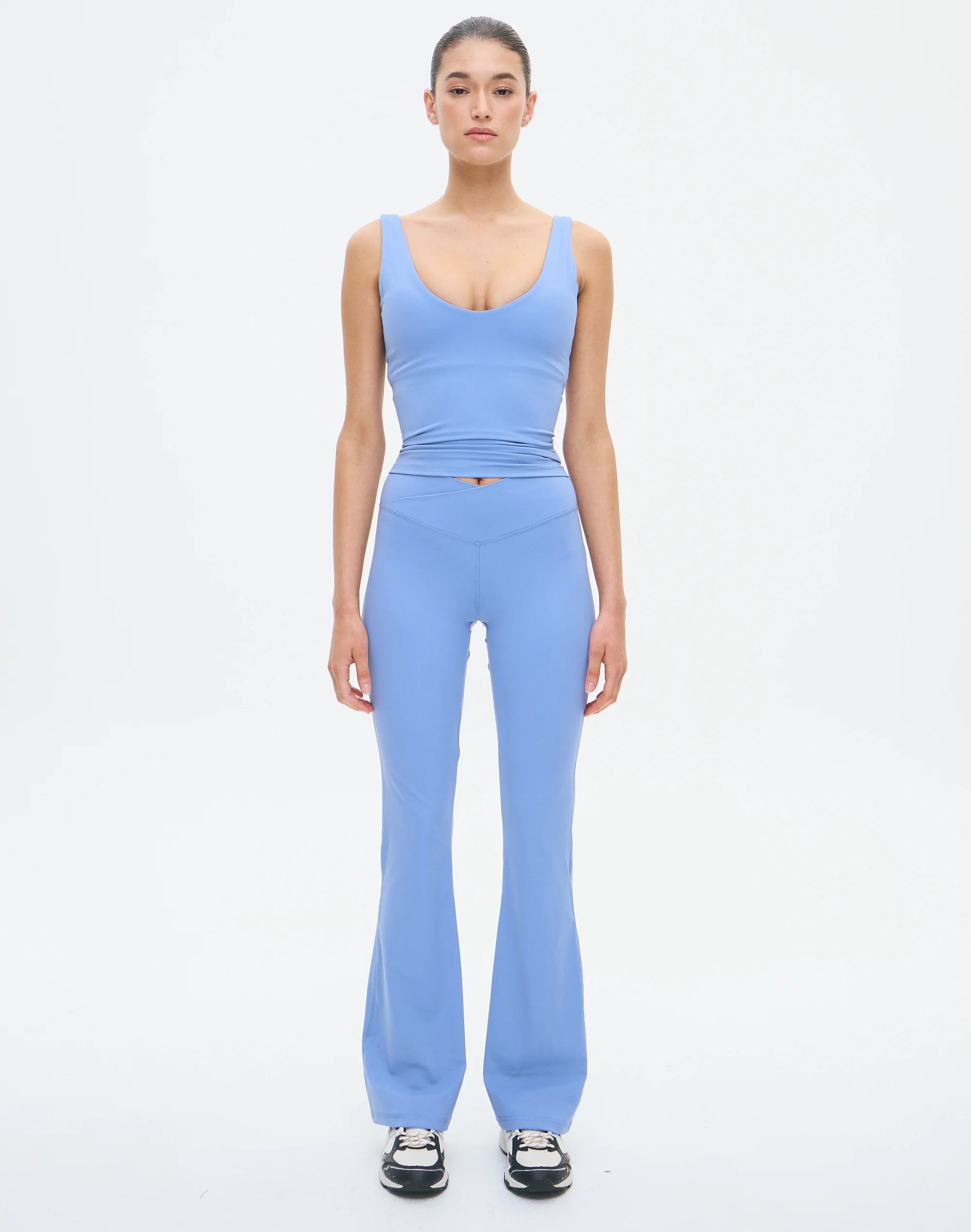 Active V Front Flare Legging Blue Nova