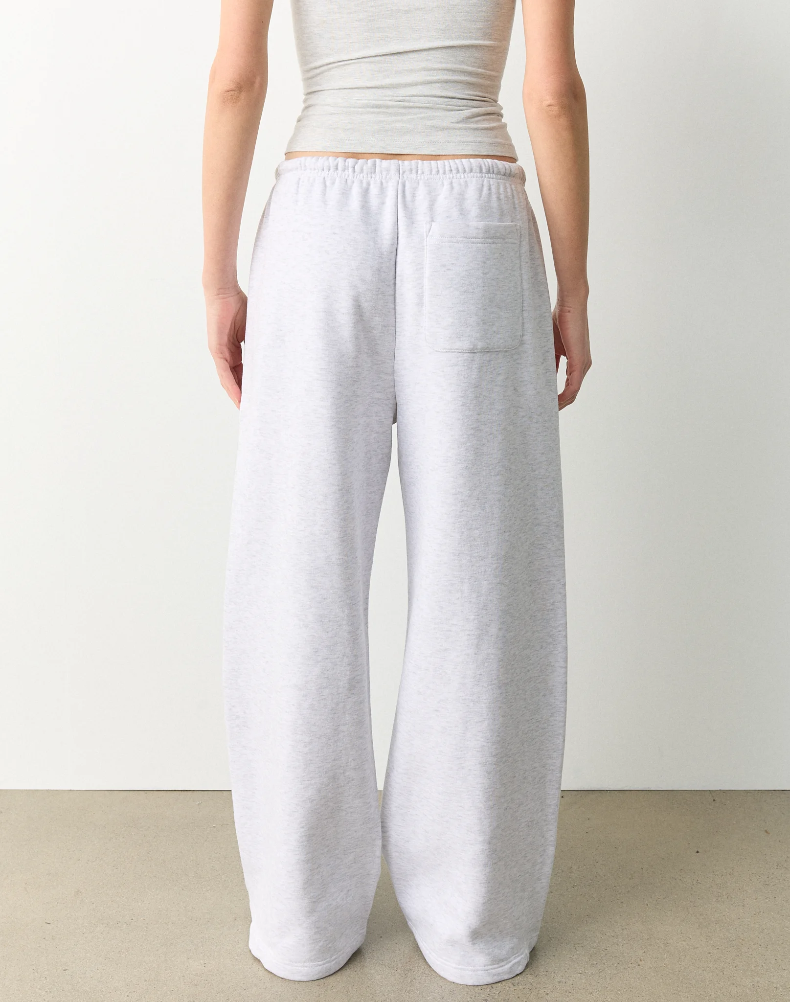 Tie Waist Oversized Wide Leg Sweatpant Snow Marle 4 Tie Waist Oversized Wide Leg Sweatpant Snow Marle