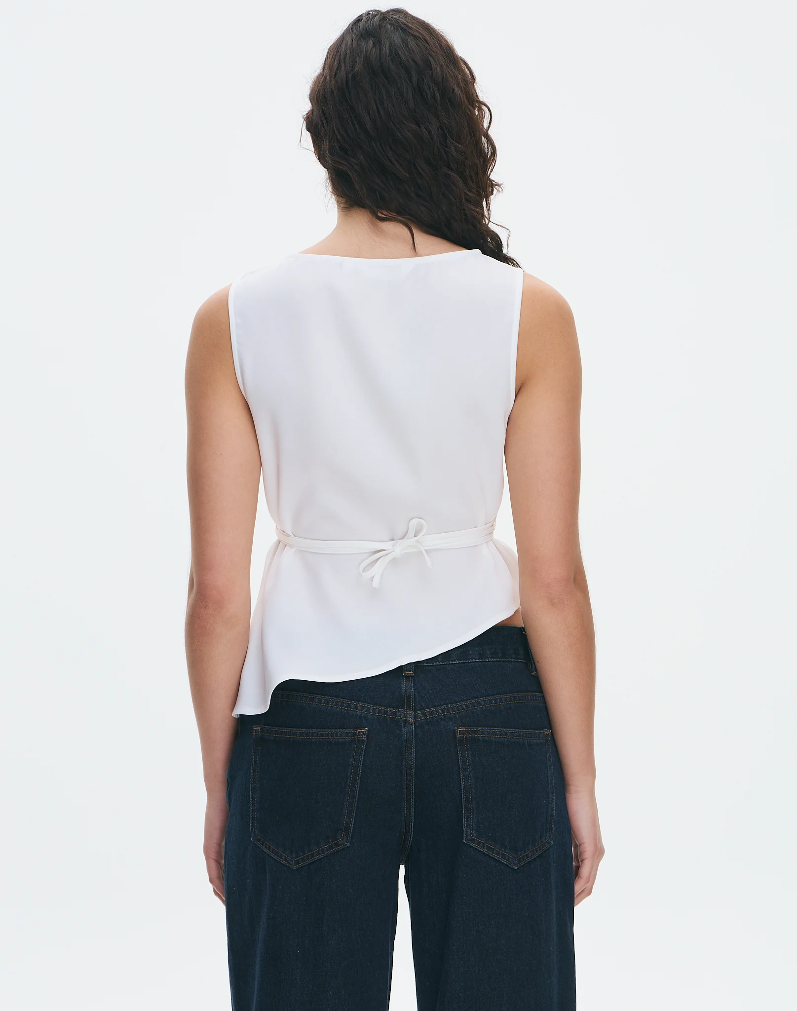 Asymmetrical Tie Back Blouse Milk 4 Asymmetrical Tie Back Blouse Milk