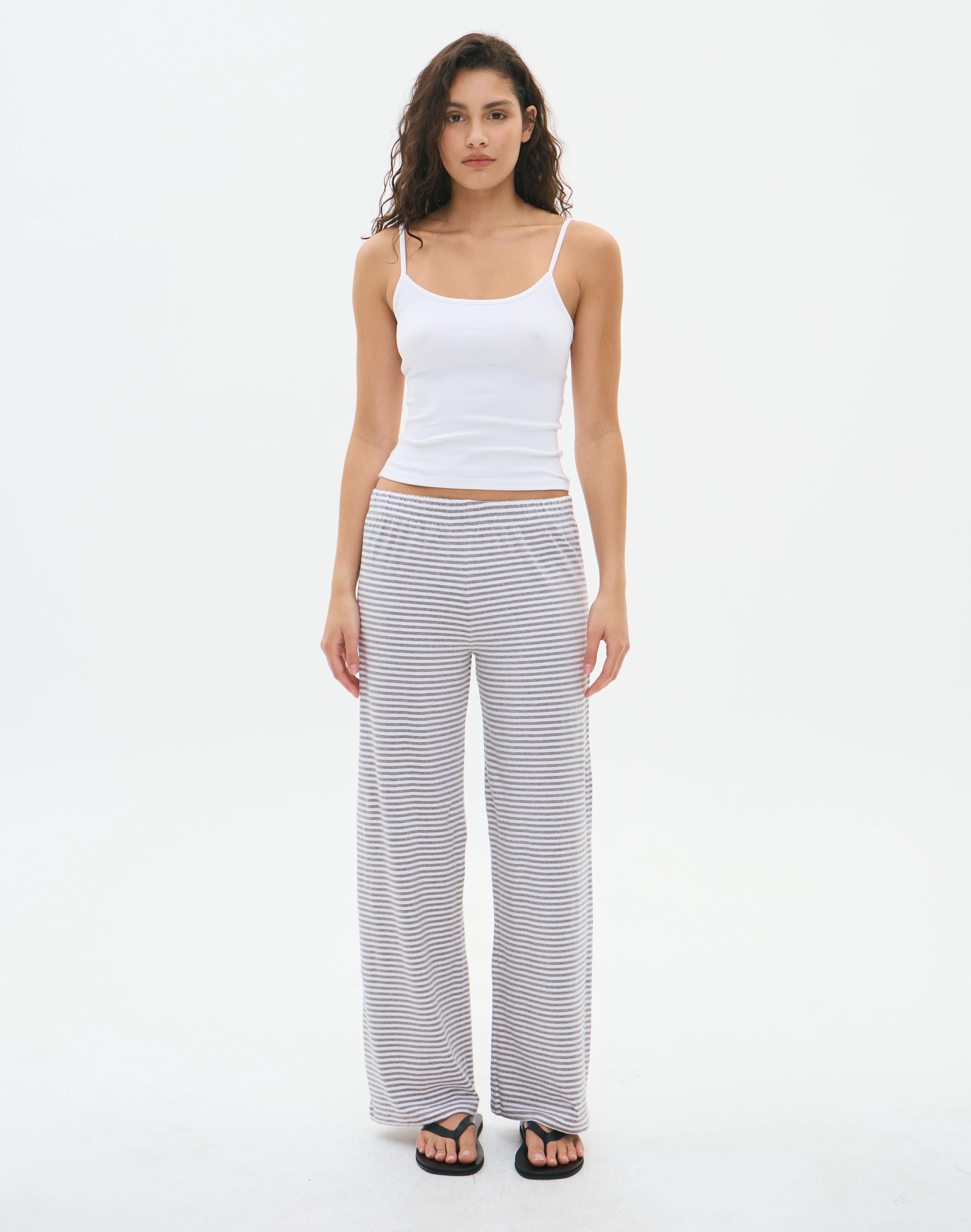 Stripe Relaxed Lounge Pant Pgm White Bella Stripe