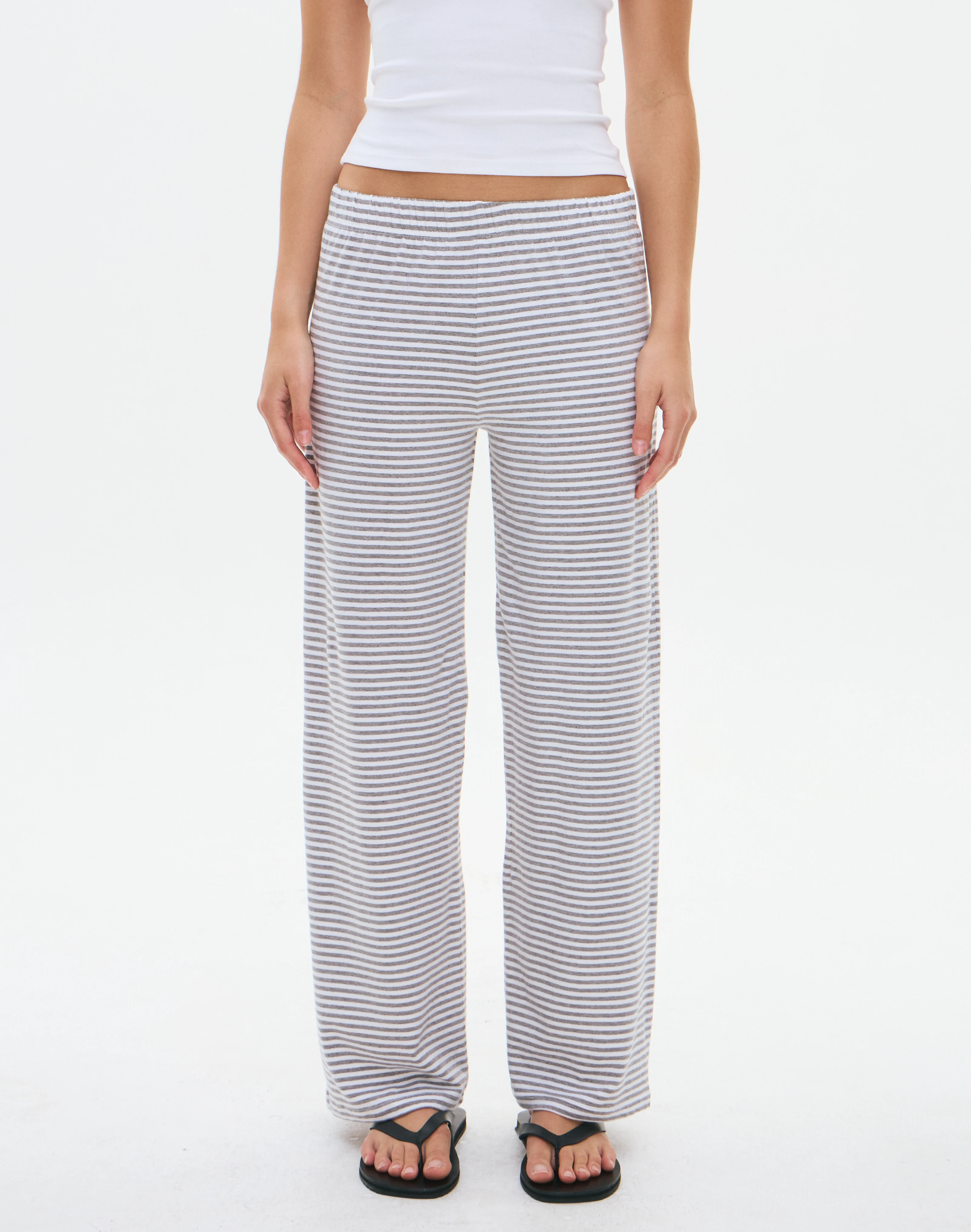 Stripe Relaxed Lounge Pant Pgm White Bella Stripe