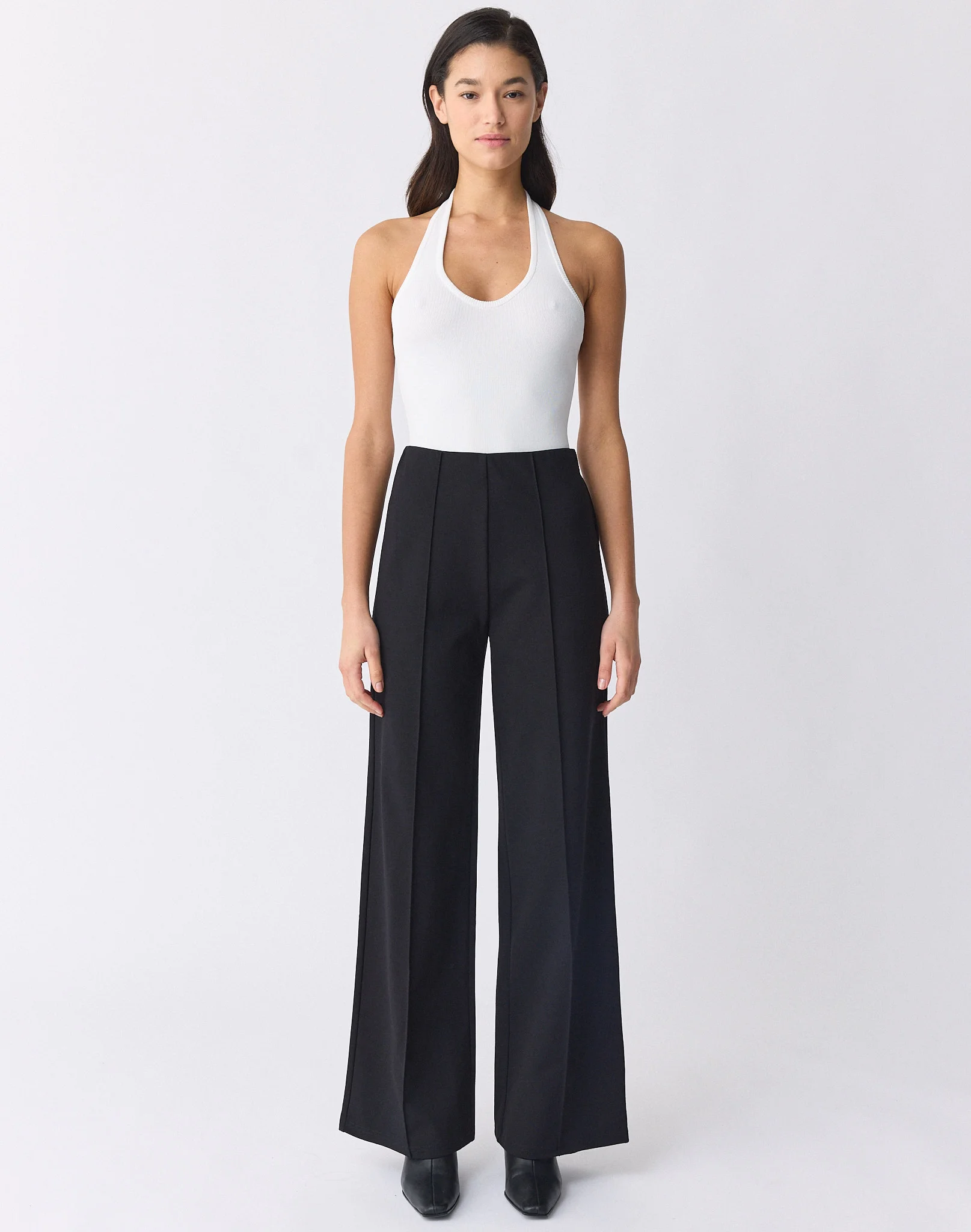 Pintuck Ponte Pant Black