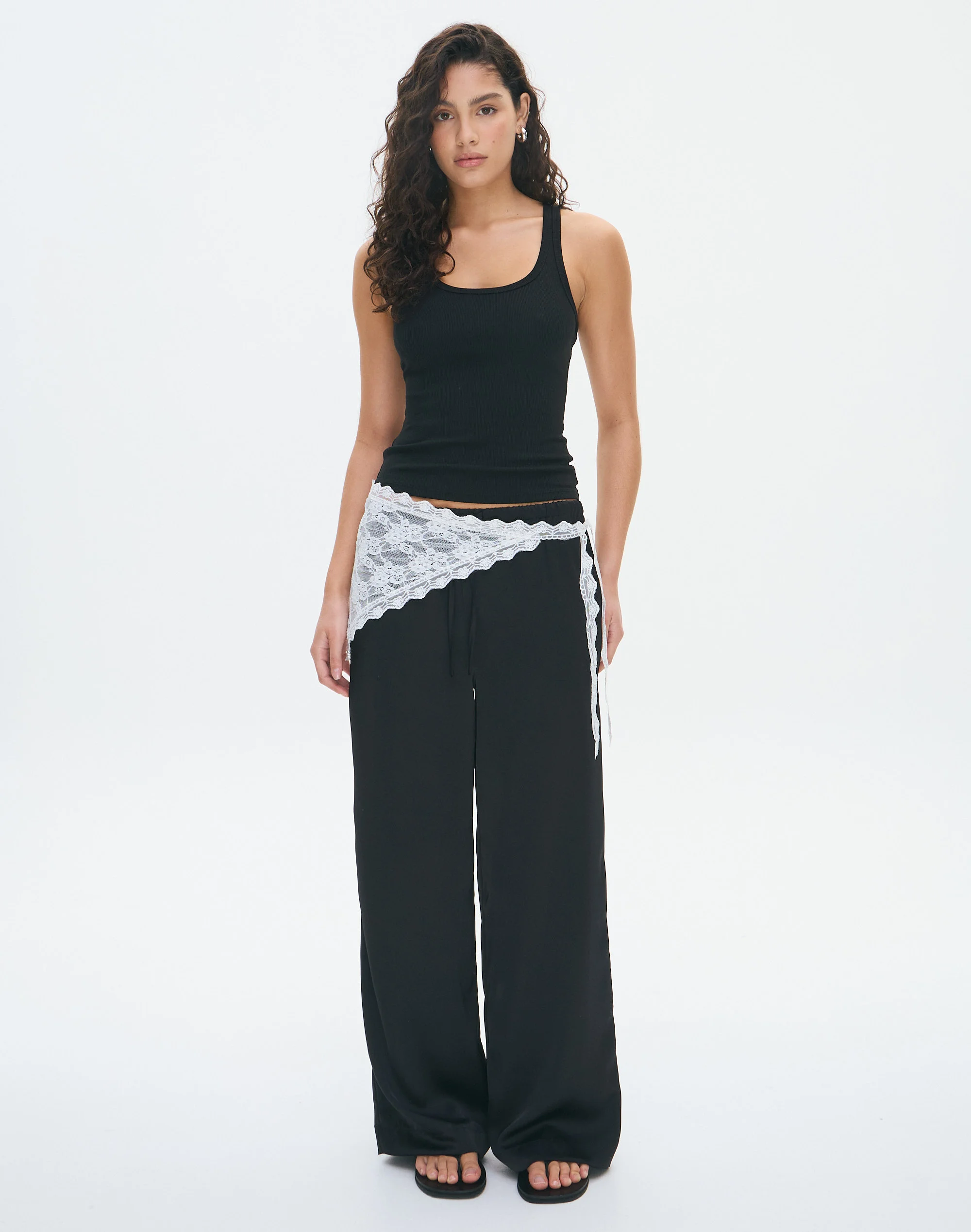 Lace Wrap Belt White