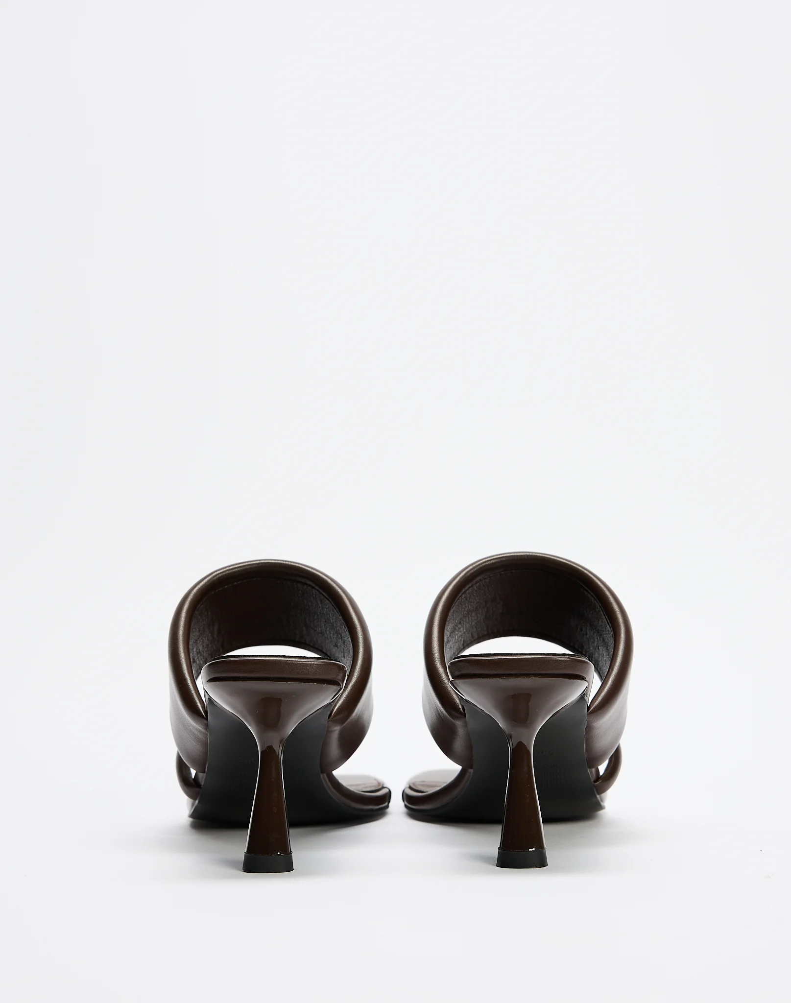 Square Toe Strappy Mule Heel Choc Brown