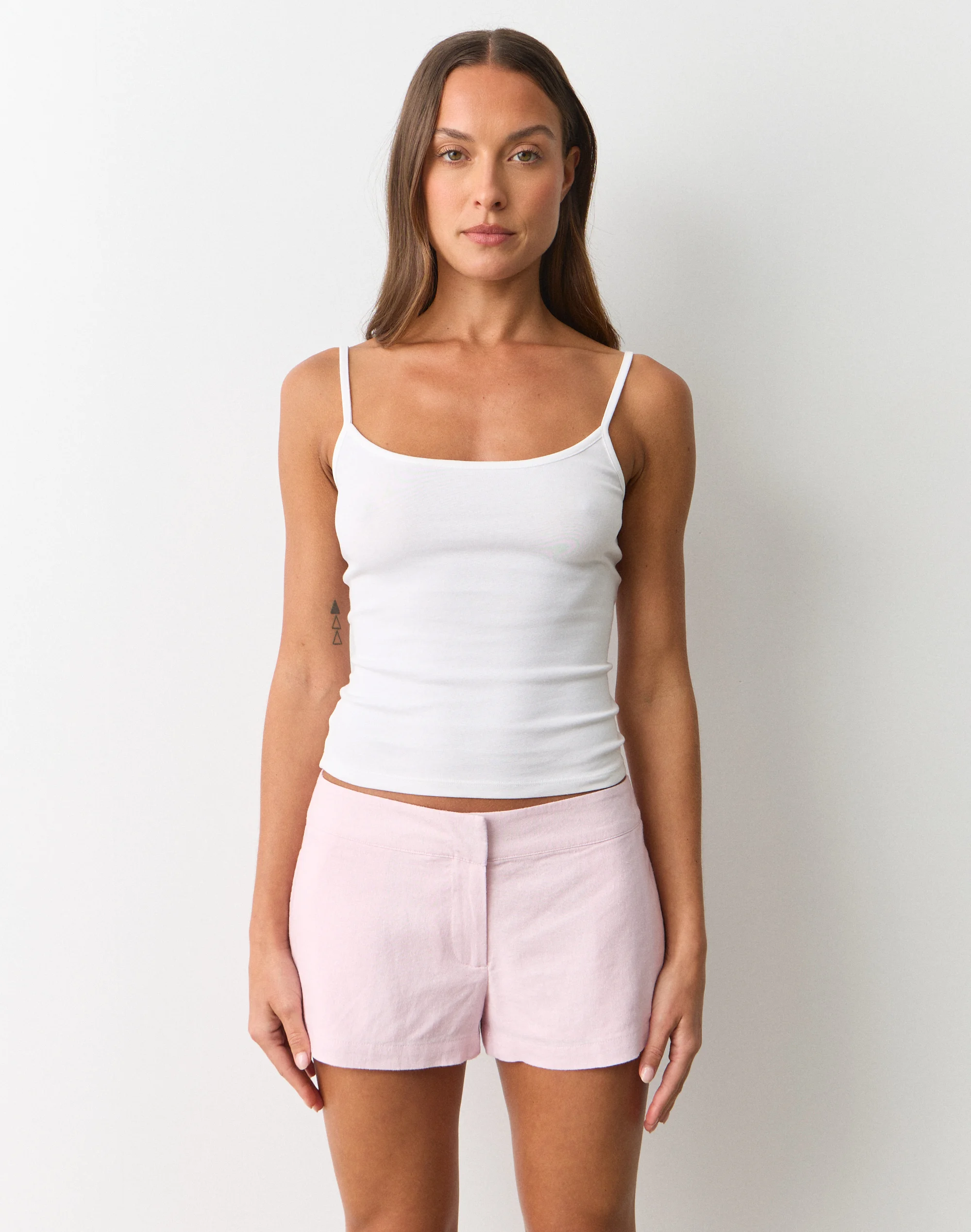 Linen Blend Tailored Micro Short Romance Rose 3 Linen Blend Tailored Micro Short Romance Rose