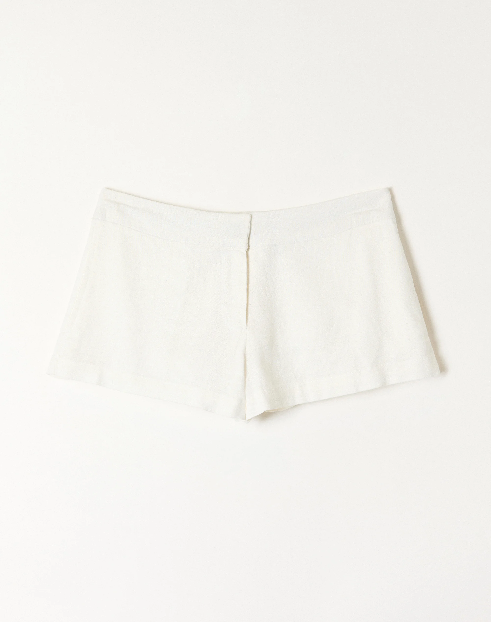 Linen Blend Tailored Micro Short White