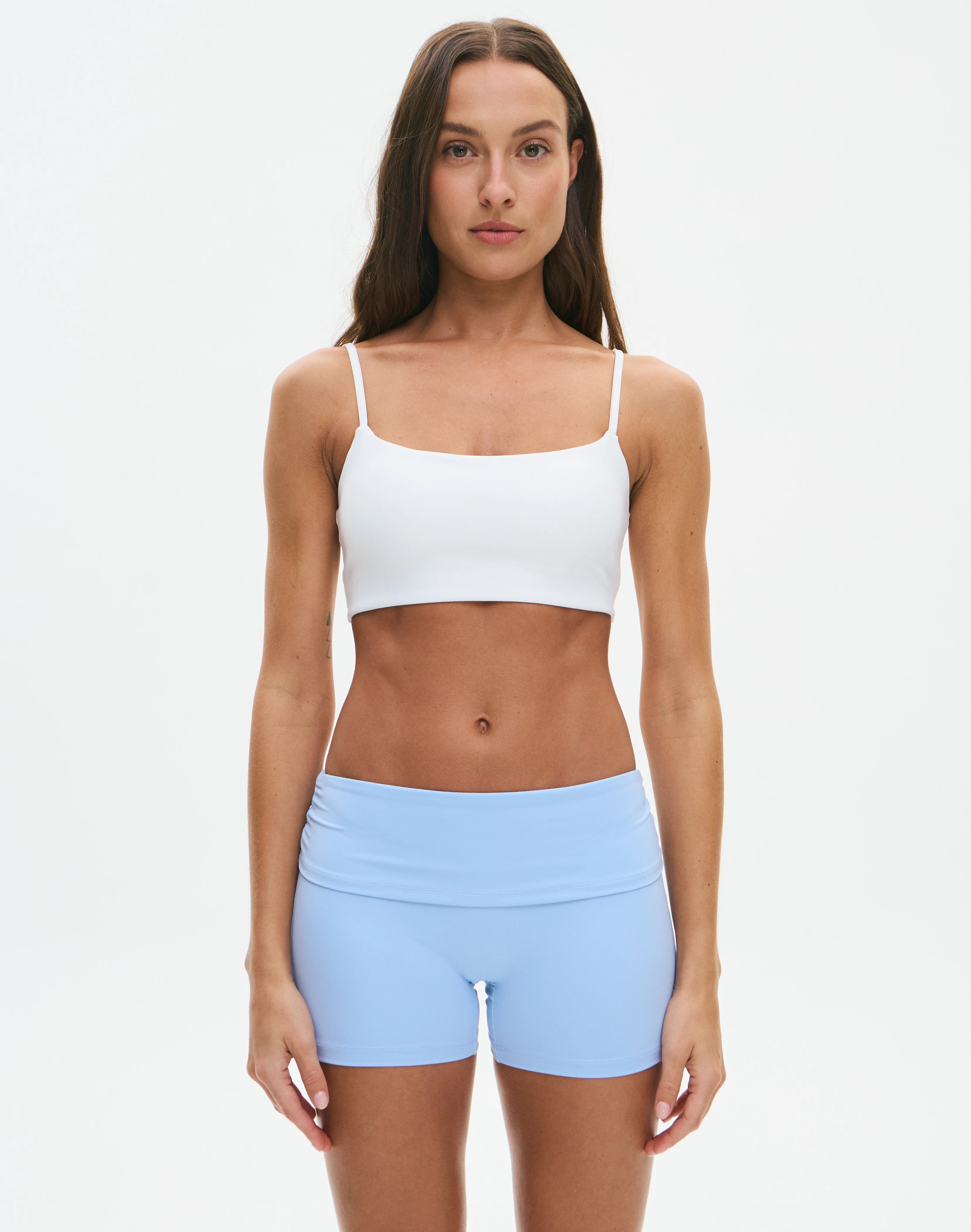 Active Fold Over Bike Short Blueberry Milk