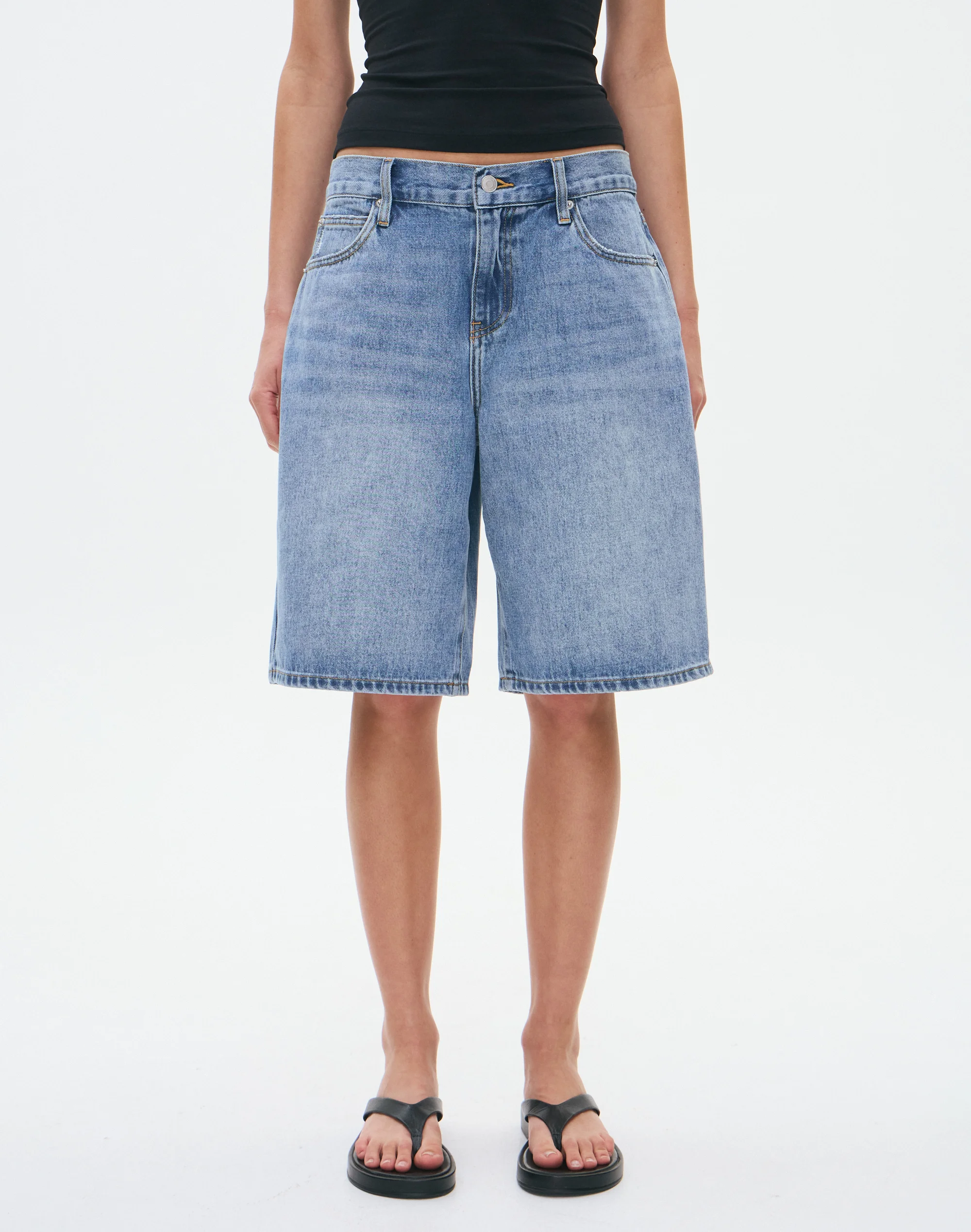 Low Rise Relaxed Denim Jort Blue Malibu