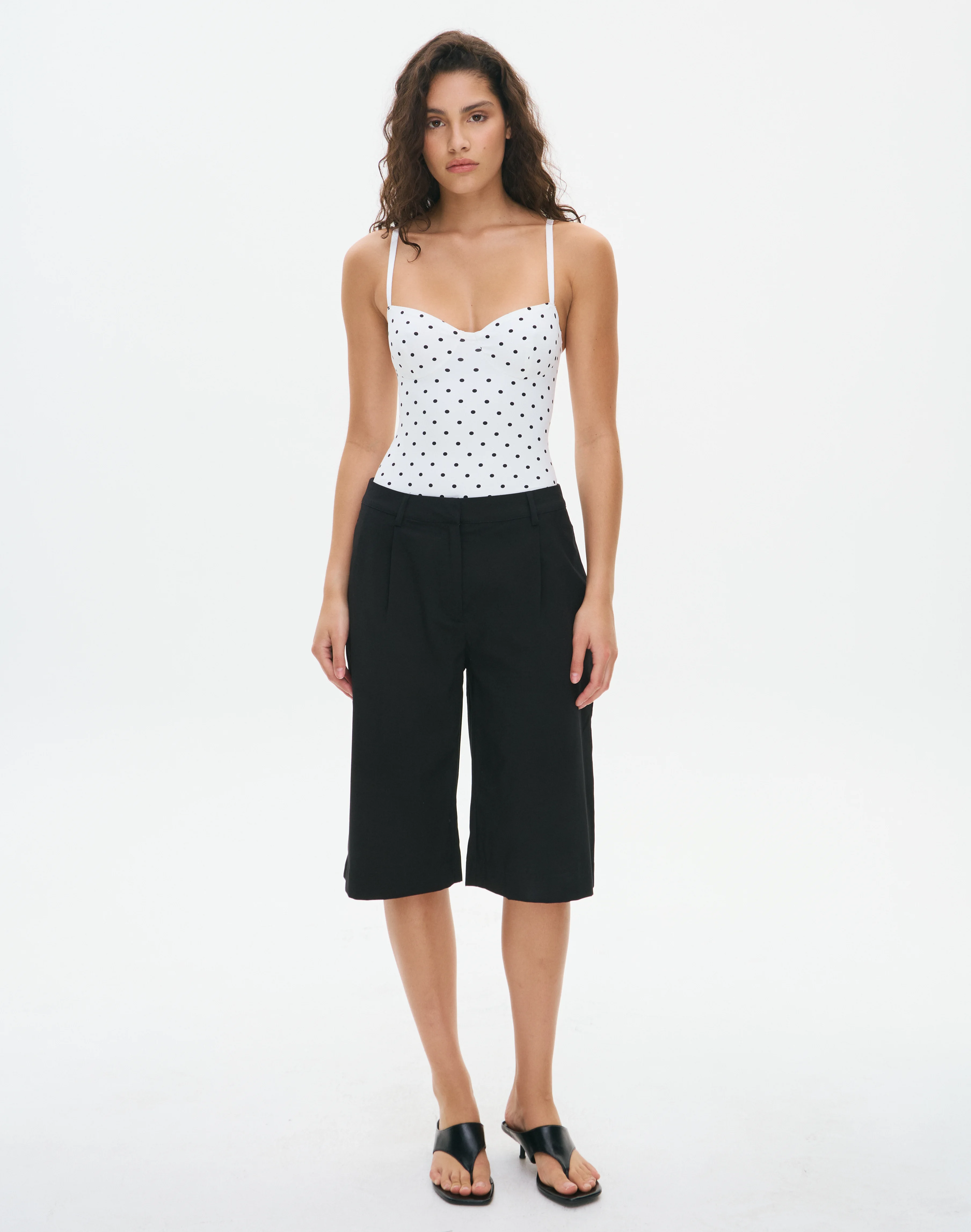 Polka Dot Underwire Bodysuit Maria X White X Black