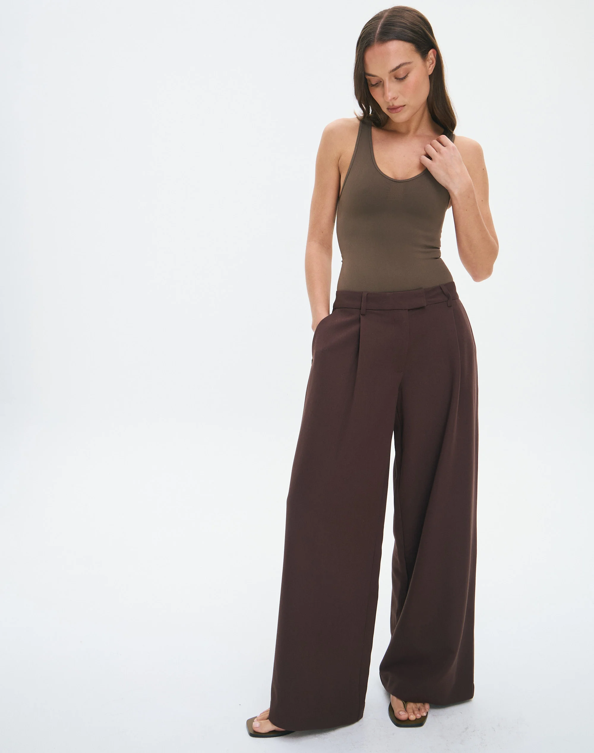 Seamless Scoop Neck Bodysuit Savanna Olive