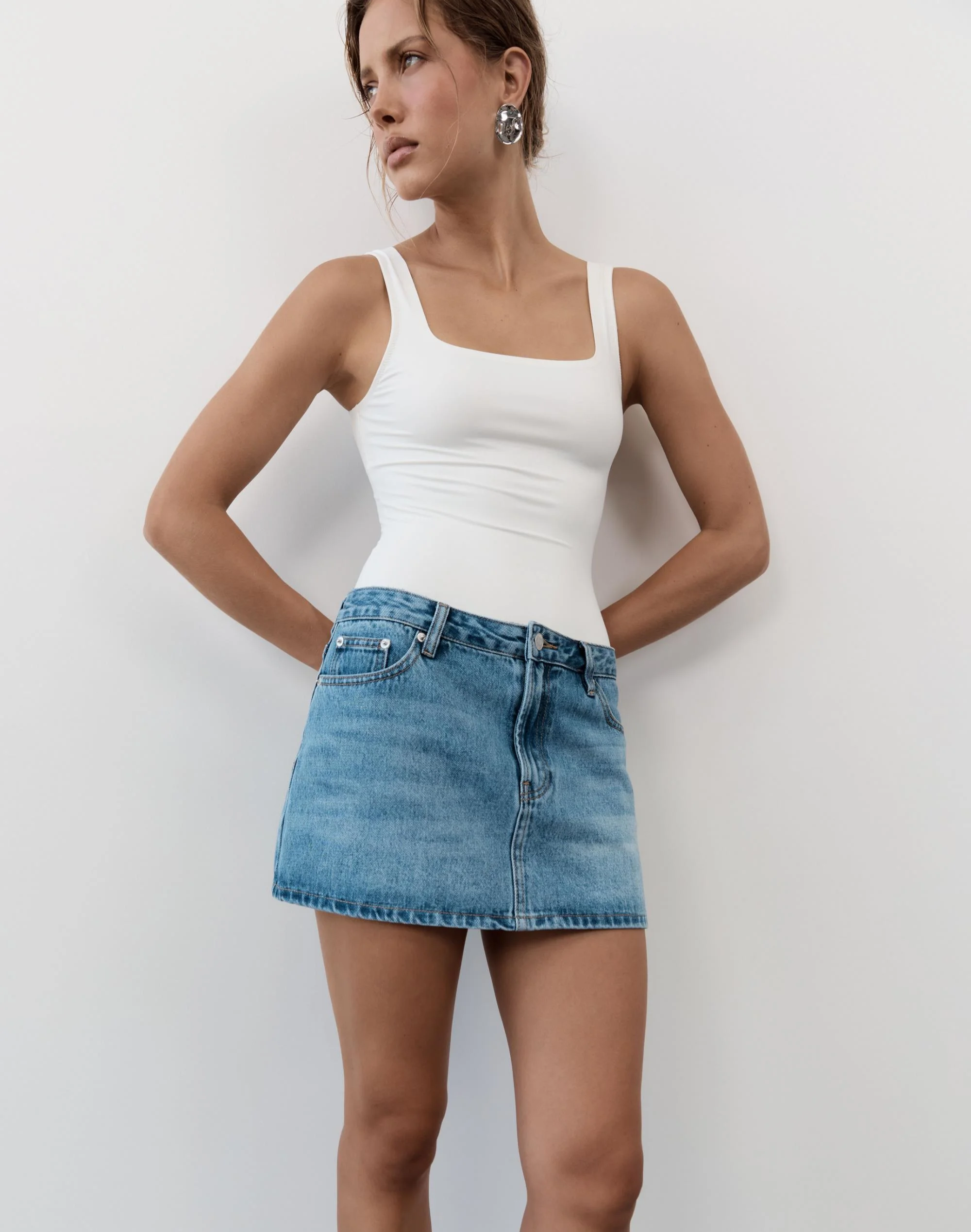 Square Neck Sculpt Bodysuit Caribbean Velvet