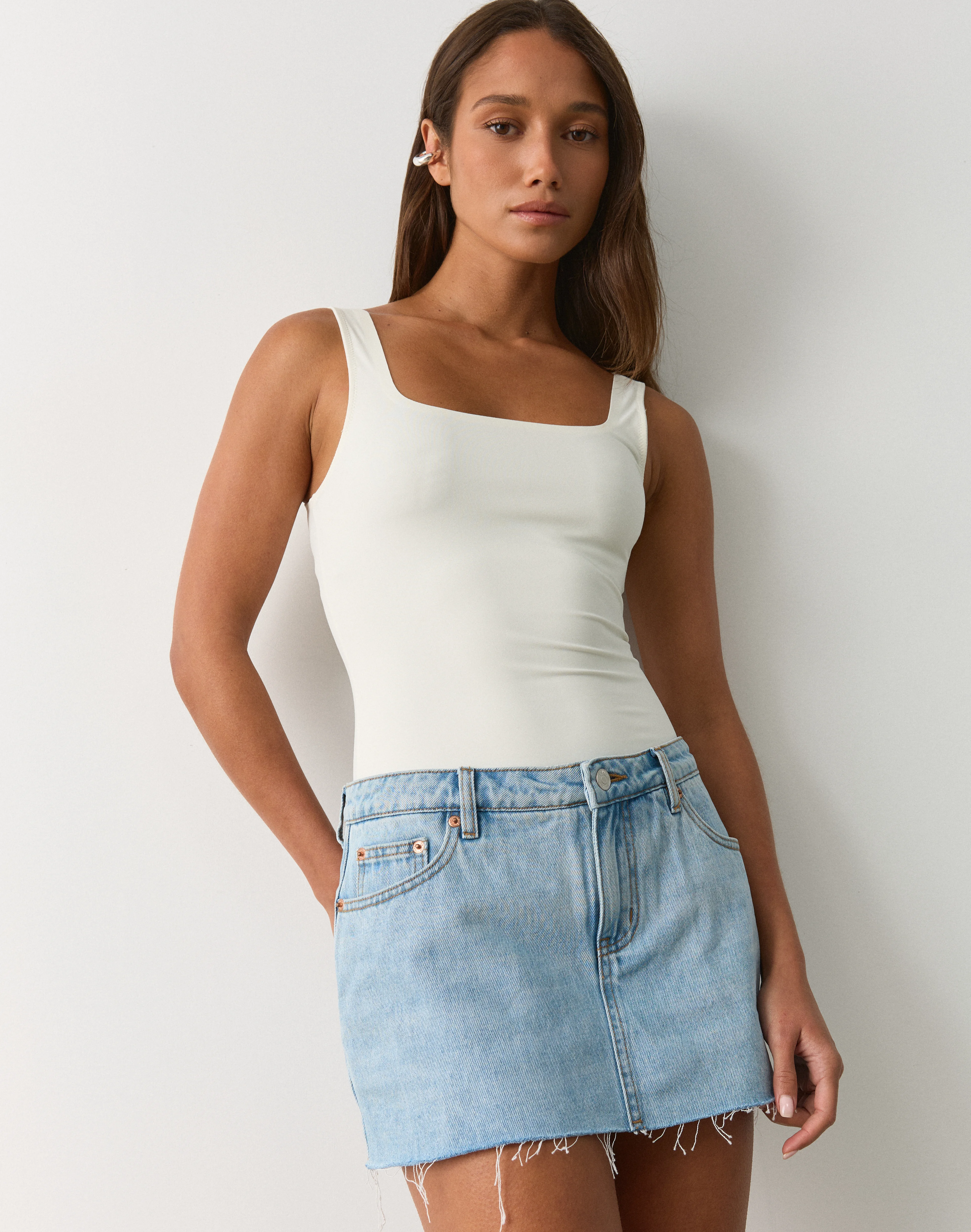 Square Neck Sculpt Bodysuit Caribbean Velvet