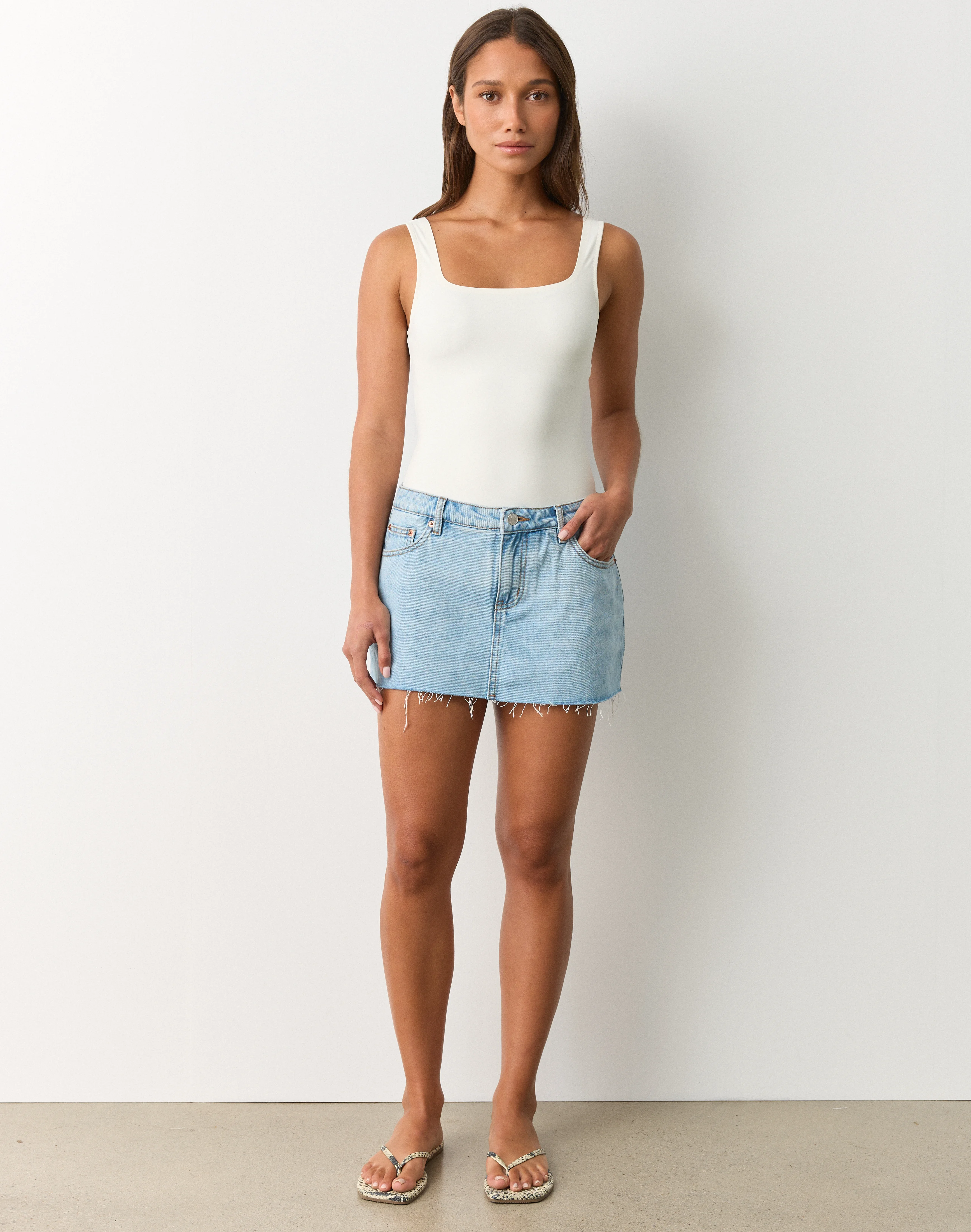 Square Neck Sculpt Bodysuit Caribbean Velvet