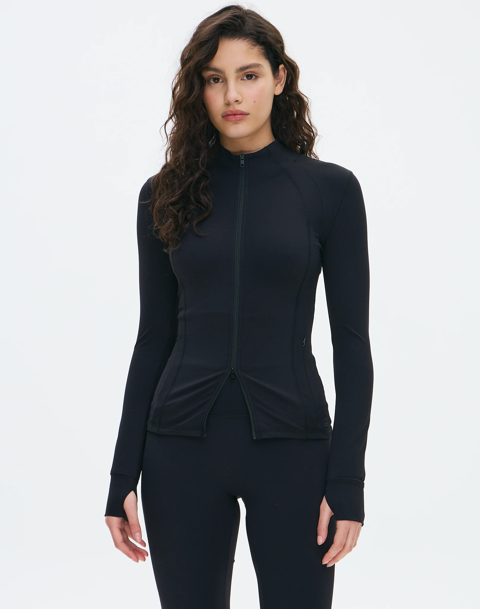 Active Two Way Zip Up Jacket Black