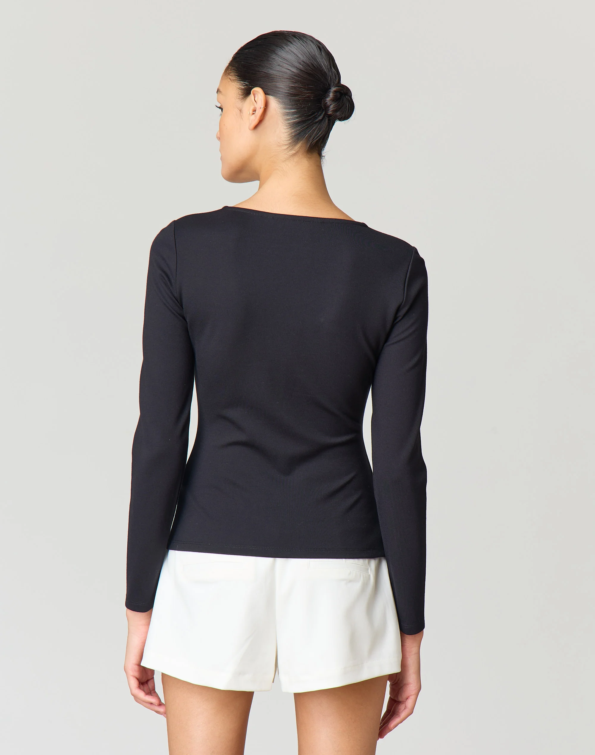 Button Up Long Sleeve Top Black 3 Button Up Long Sleeve Top Black