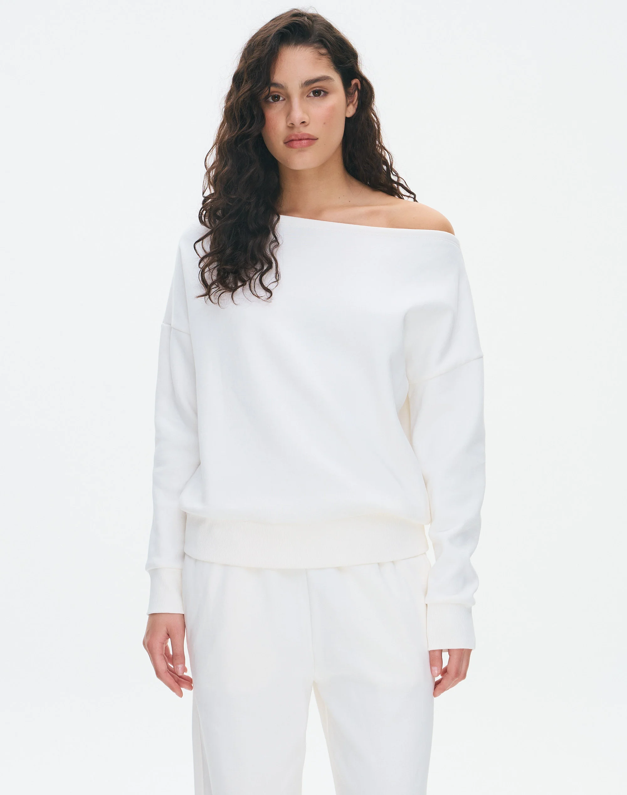 Organic Cotton Off Shoulder Sweat Milk