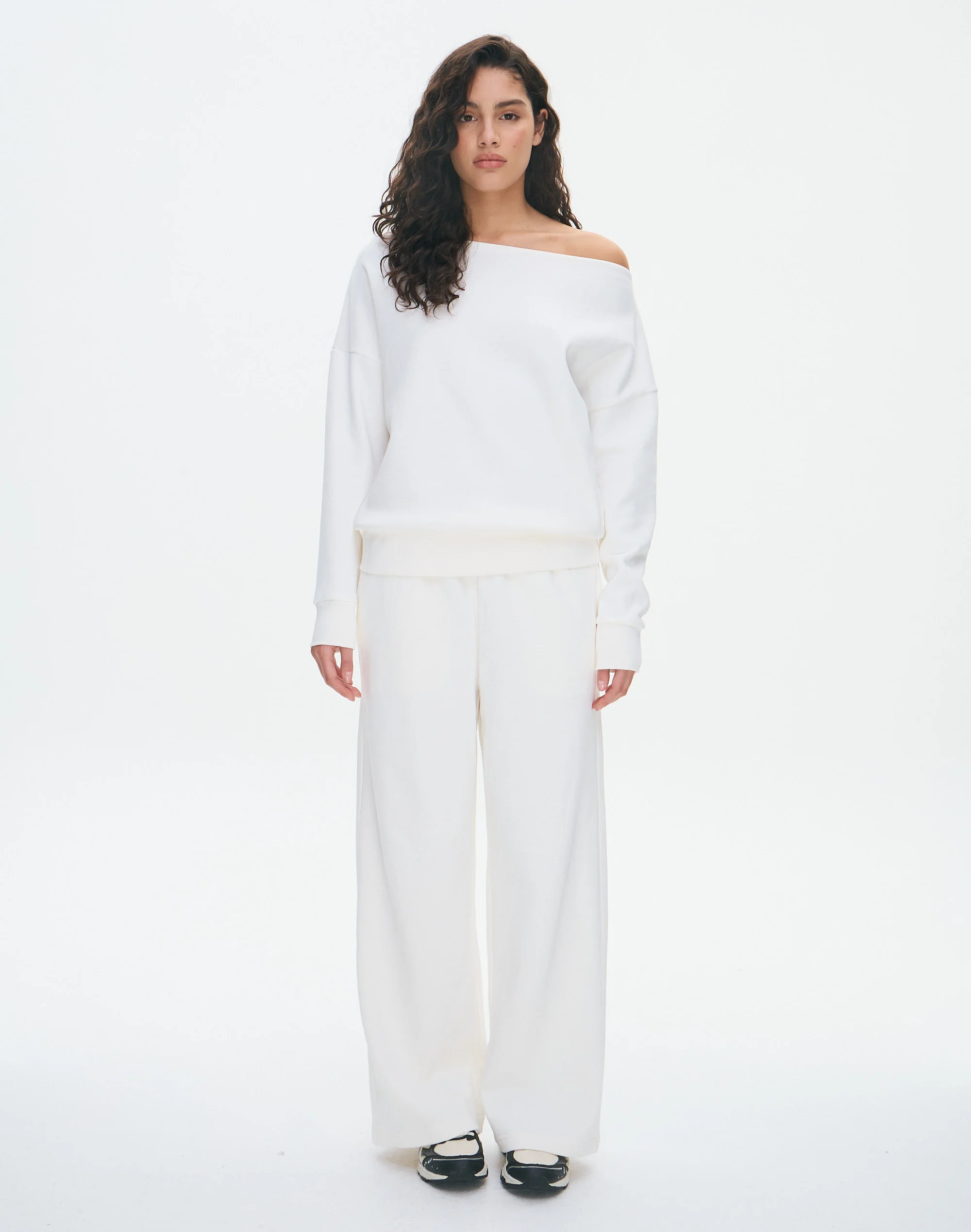 Organic Cotton Off Shoulder Sweat Milk