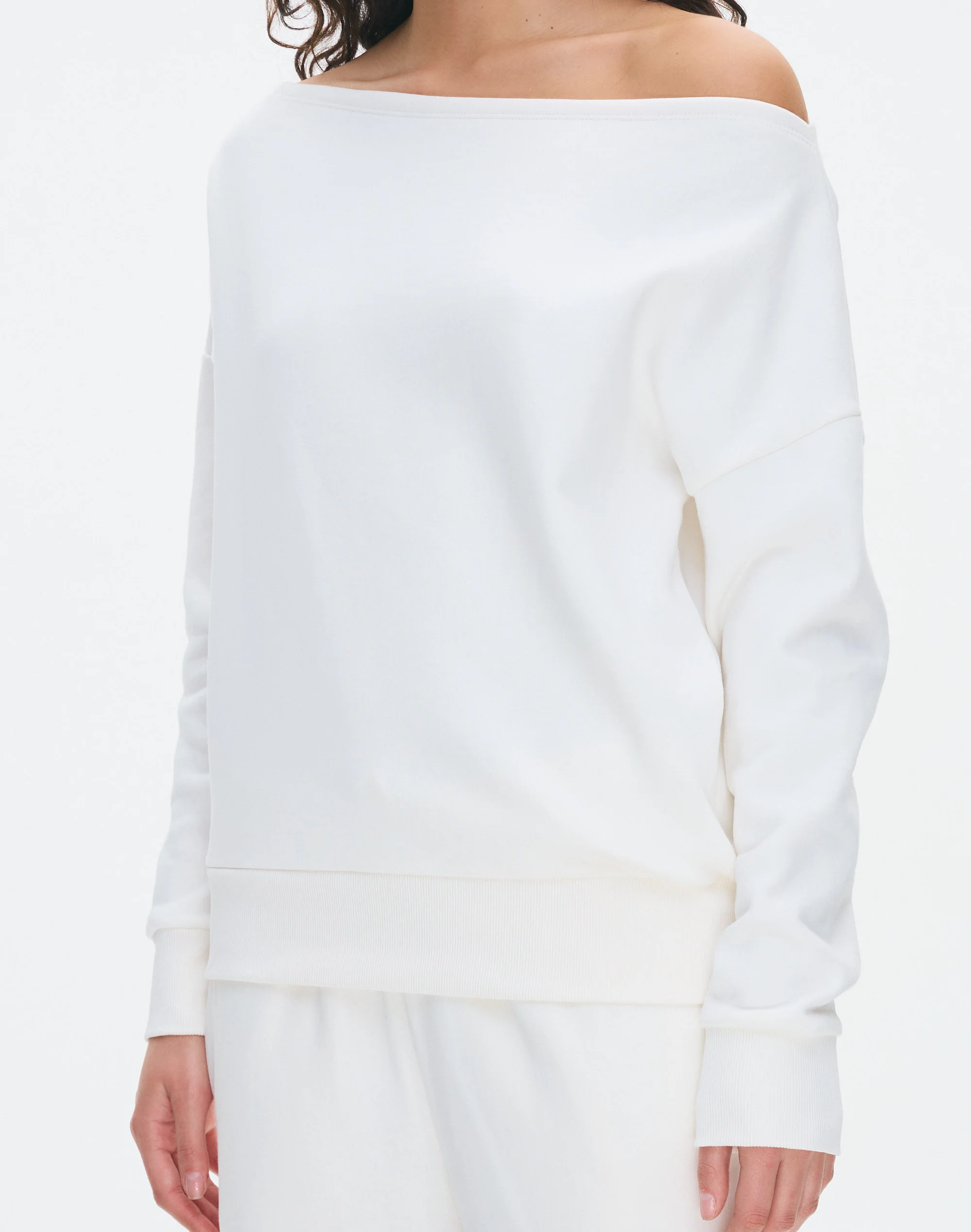 Organic Cotton Off Shoulder Sweat Milk
