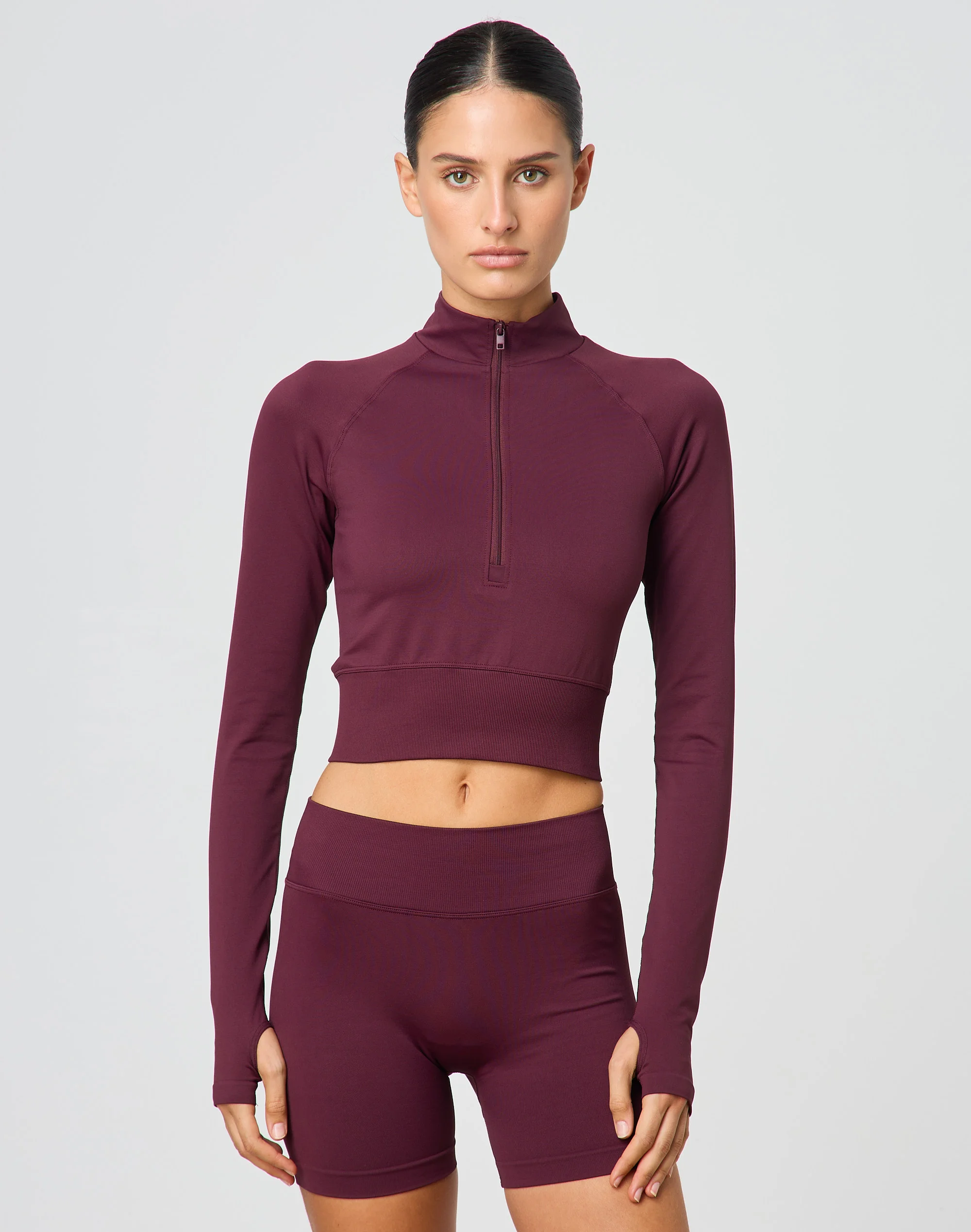 Active Seamless Longsleeve Zip Top Spicy Ember