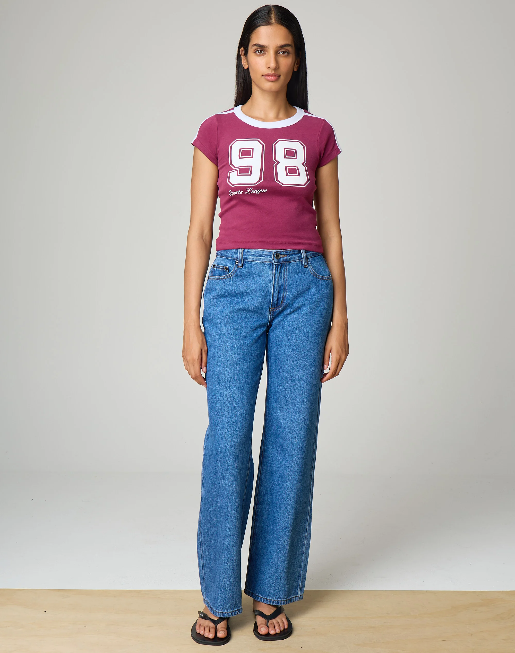 Cropped Fitted Graphic Tee 98 X Moody Plum