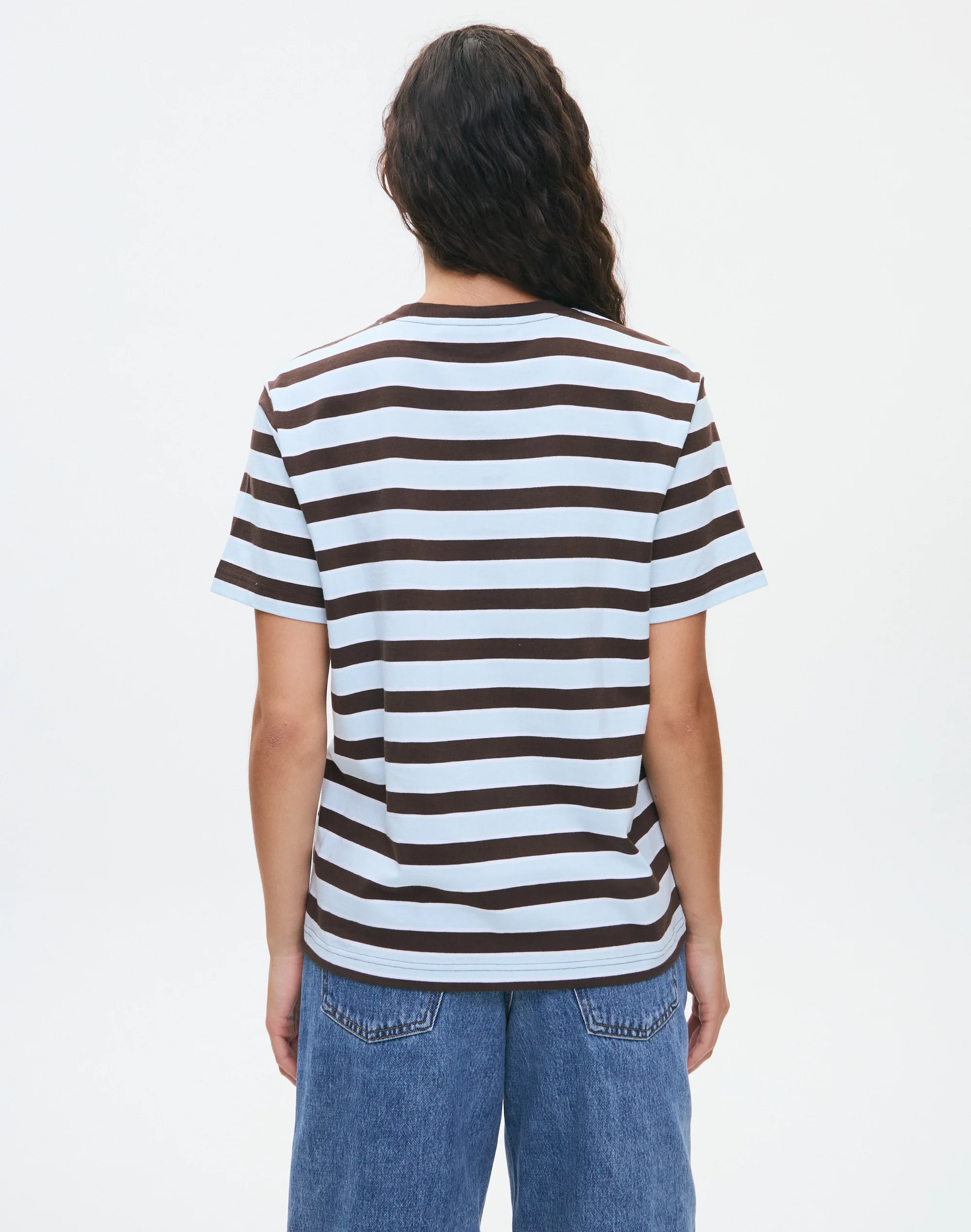 Cotton Oversized Boxy Tee Vapour Fudge Scout Stripe