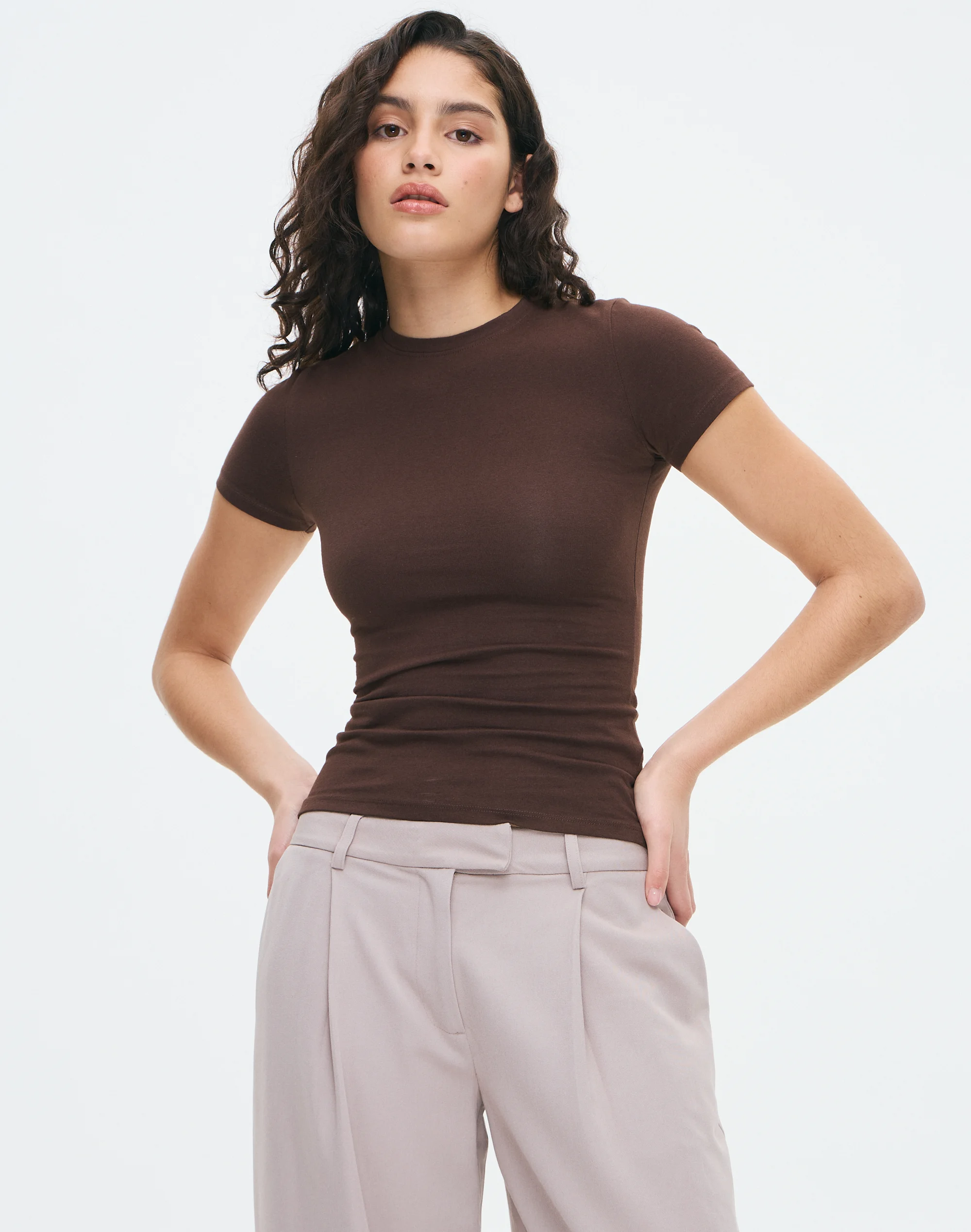 Stretch Cotton Longline Tee Fudge Fantasy