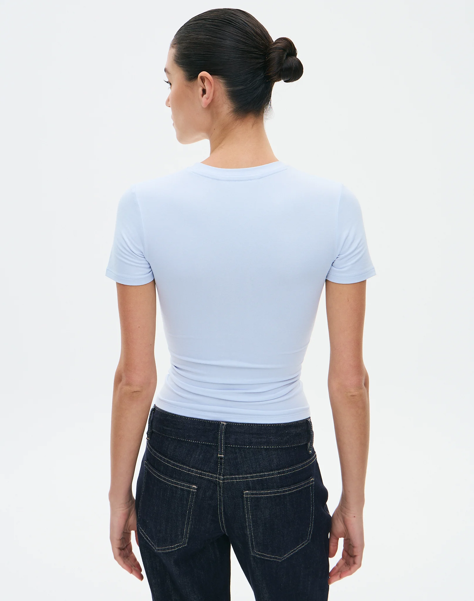 Stretch Cotton Longline Tee Western Blue 4 Stretch Cotton Longline Tee Western Blue