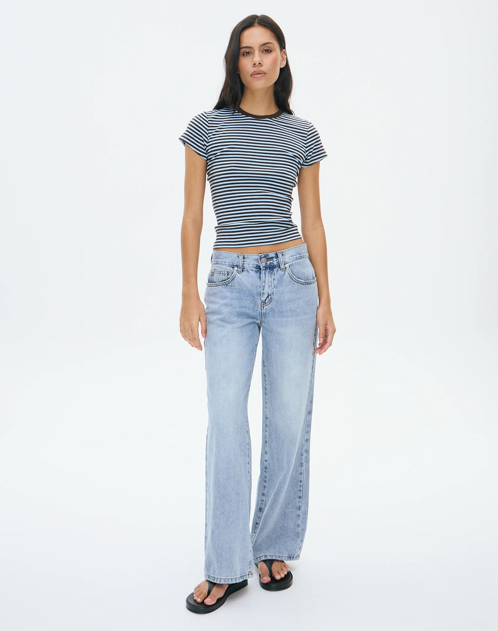 Cotton Basic Tee Fudge Bella Stripe 3 Cotton Basic Tee Fudge Bella Stripe