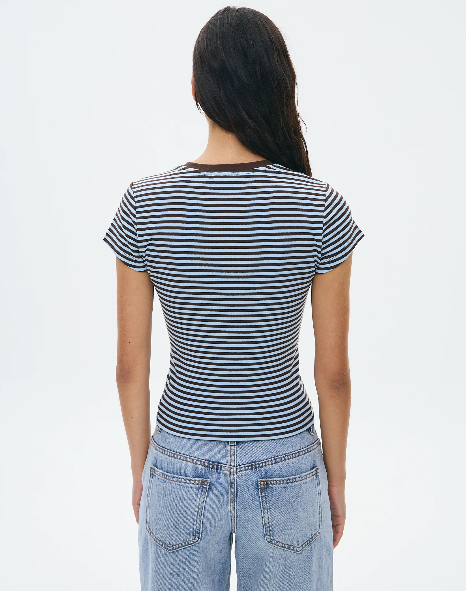 Cotton Basic Tee Fudge Bella Stripe 4 Cotton Basic Tee Fudge Bella Stripe