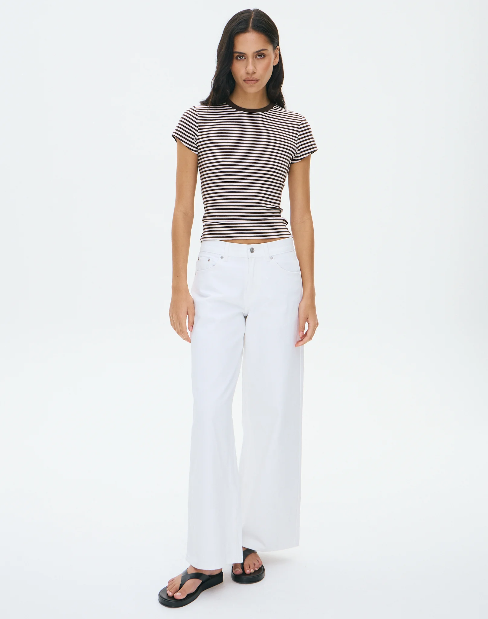 Cotton Basic Tee Fudge Rose Bella Stripe 3 Cotton Basic Tee Fudge Rose Bella Stripe