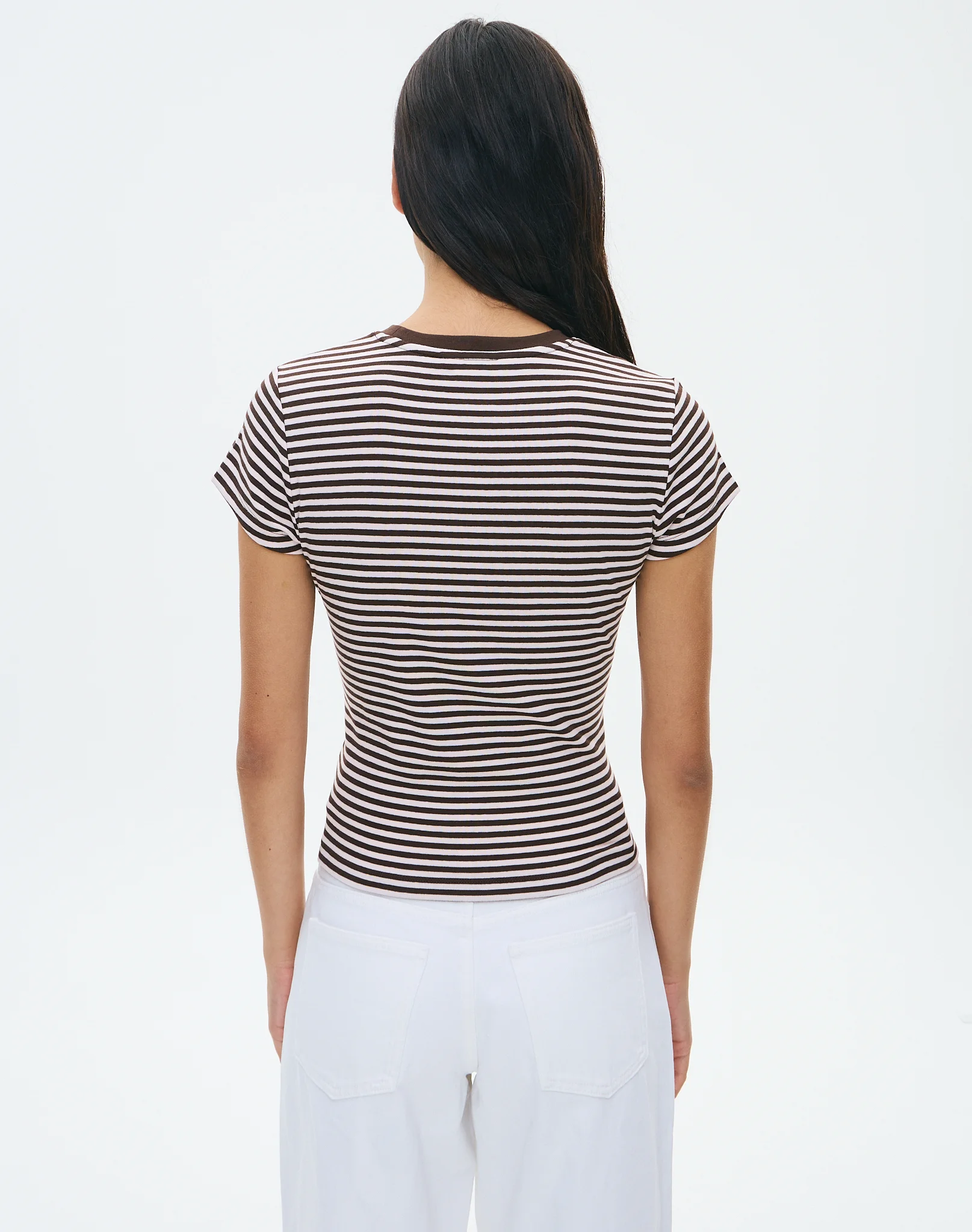 Cotton Basic Tee Fudge Rose Bella Stripe 4 Cotton Basic Tee Fudge Rose Bella Stripe