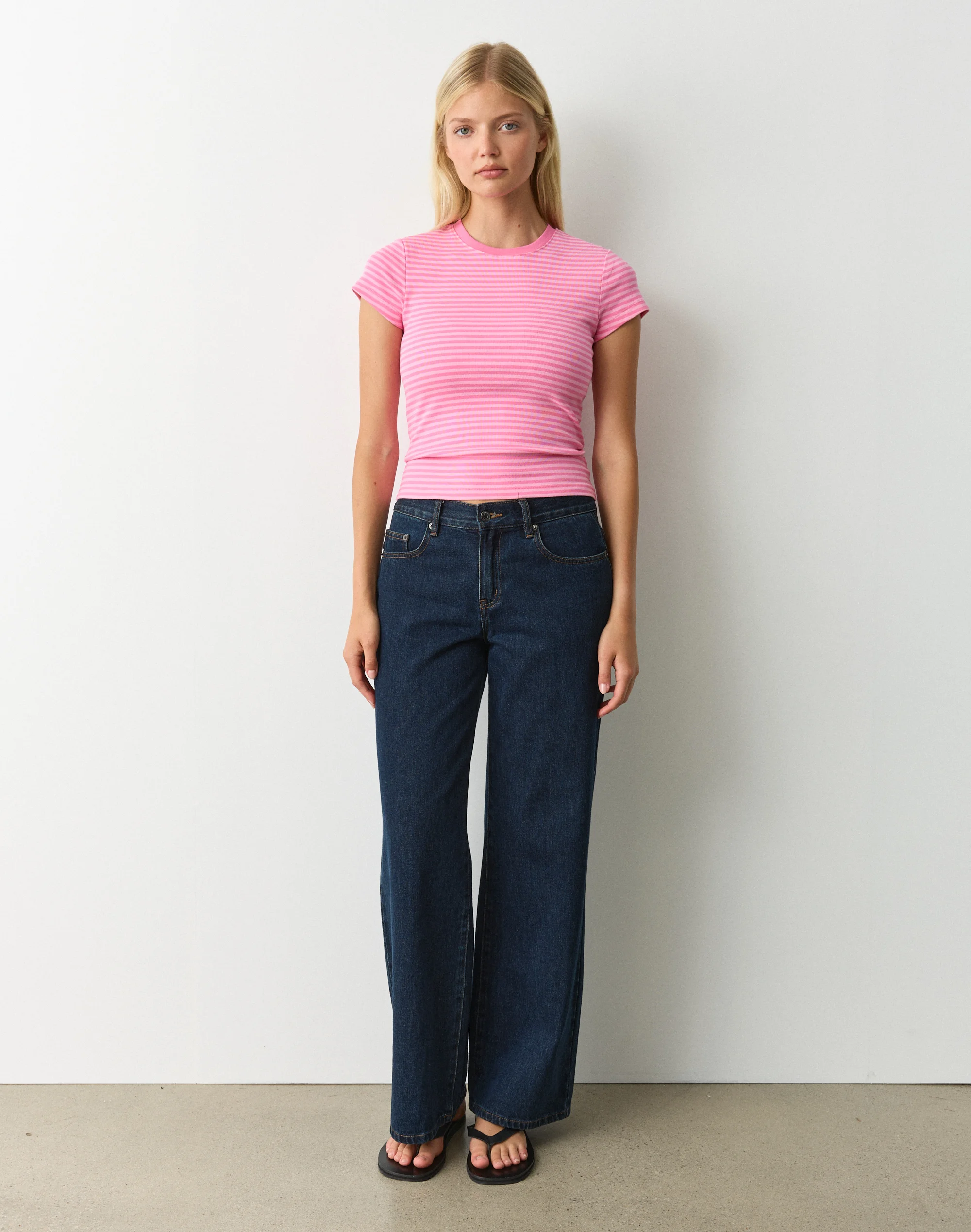 Cotton Basic Tee Lillies Daisies Bella Stripe 3 Cotton Basic Tee Lillies Daisies Bella Stripe