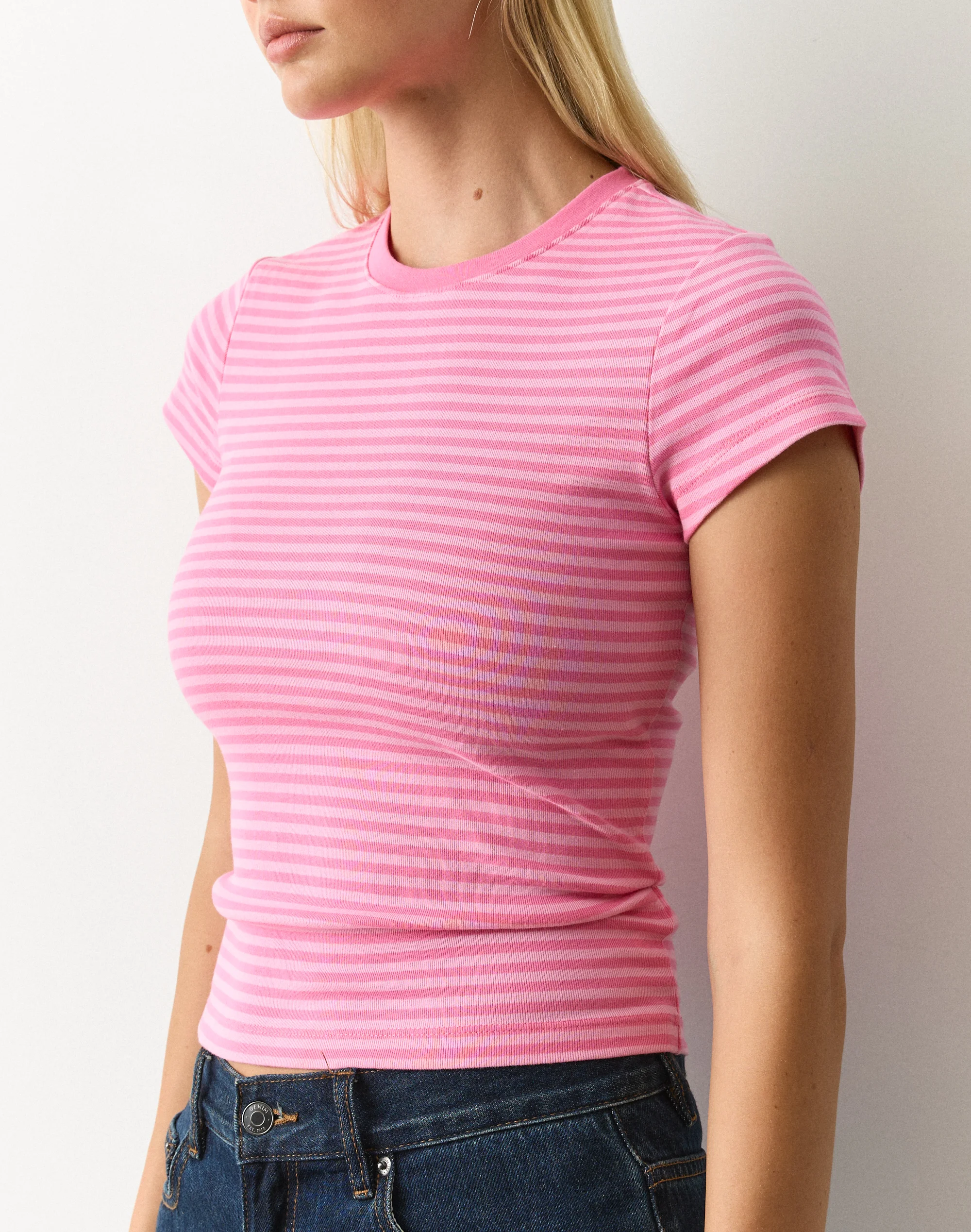 Cotton Basic Tee Lillies Daisies Bella Stripe 5 Cotton Basic Tee Lillies Daisies Bella Stripe