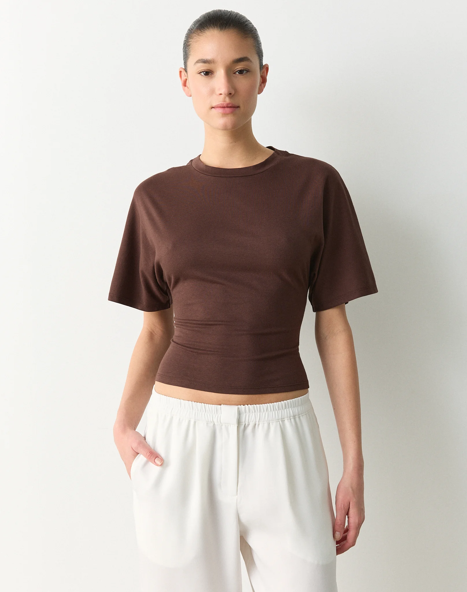 Cinched Shortsleeve Top Fudge Fantasy