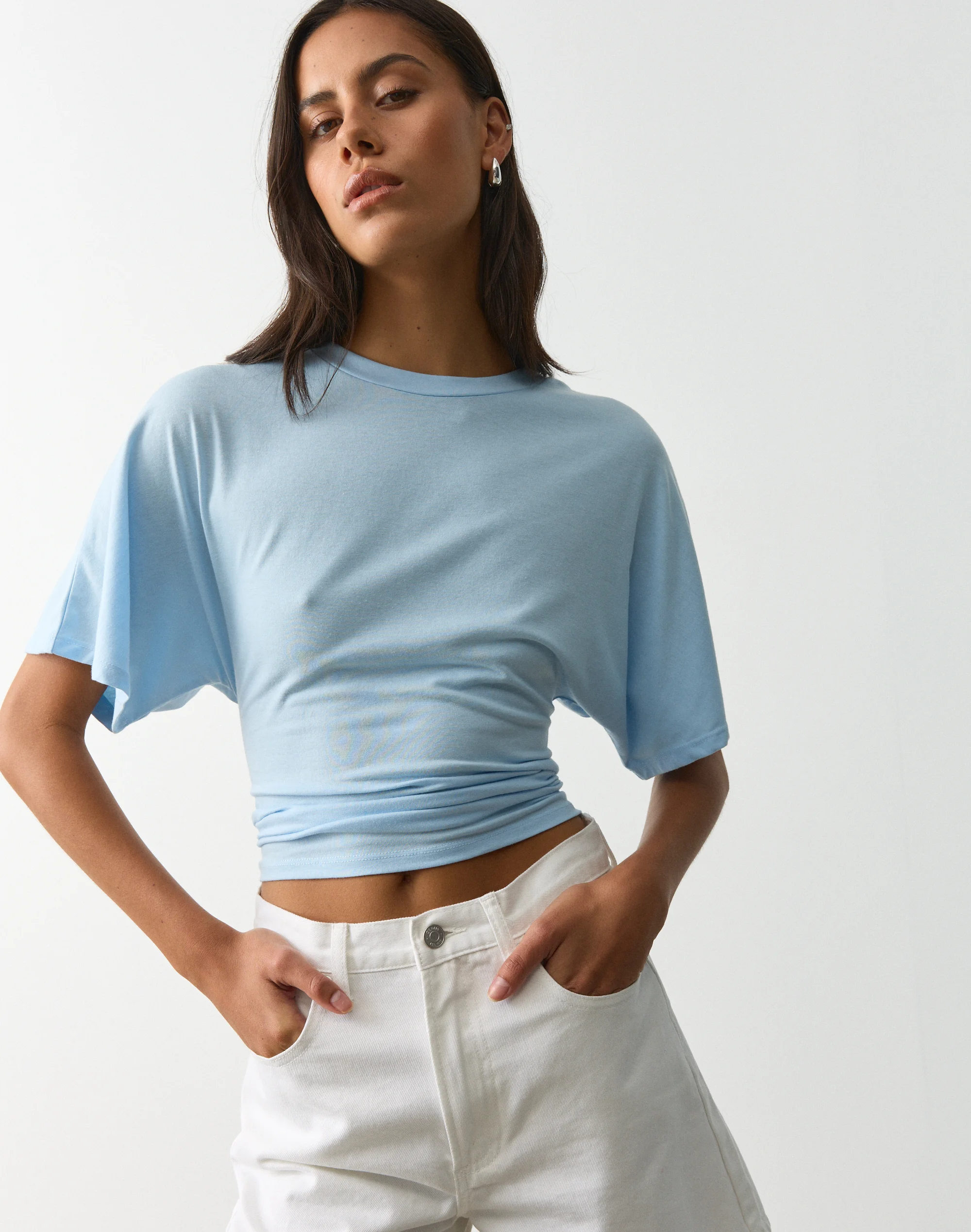 Cinched Shortsleeve Top Skyline Shine