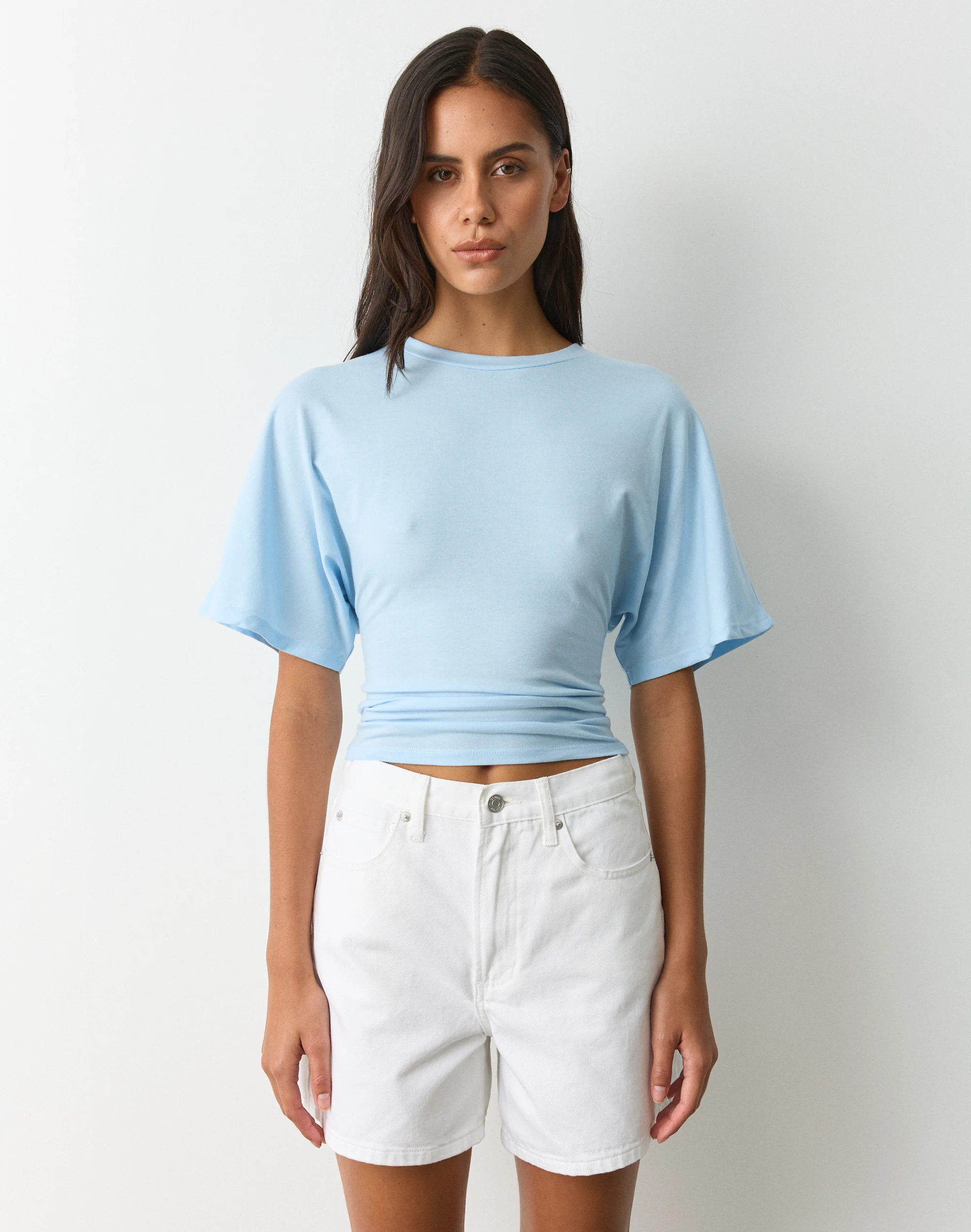 Cinched Shortsleeve Top Skyline Shine