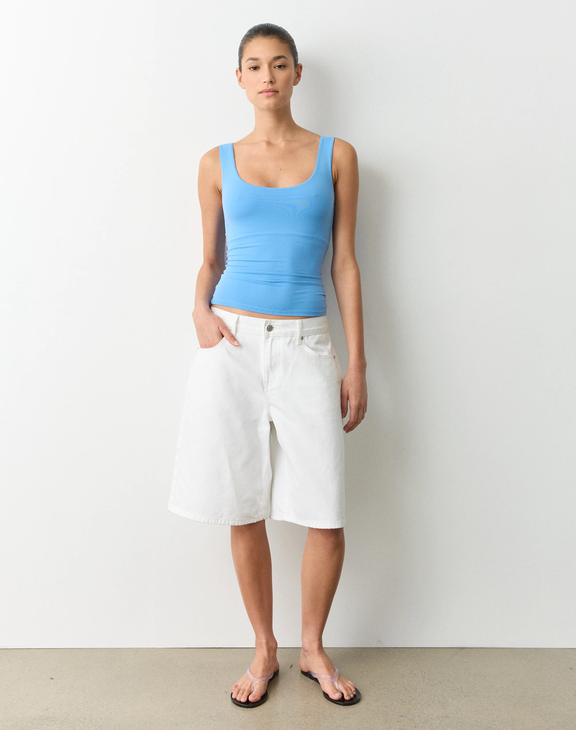Scoop Neck Supersoft Tank Mystery Blue