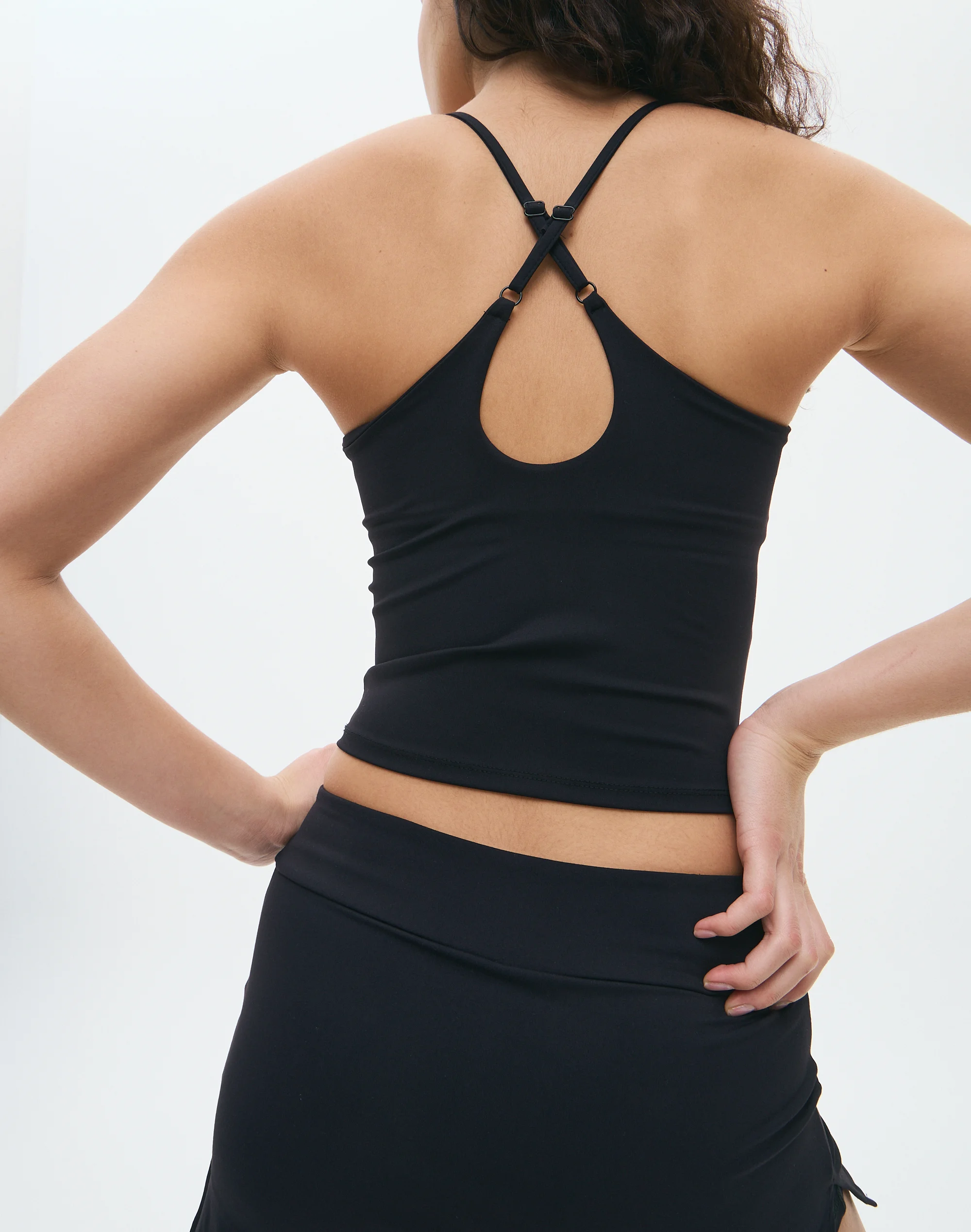 Active Cross Back Tank Black