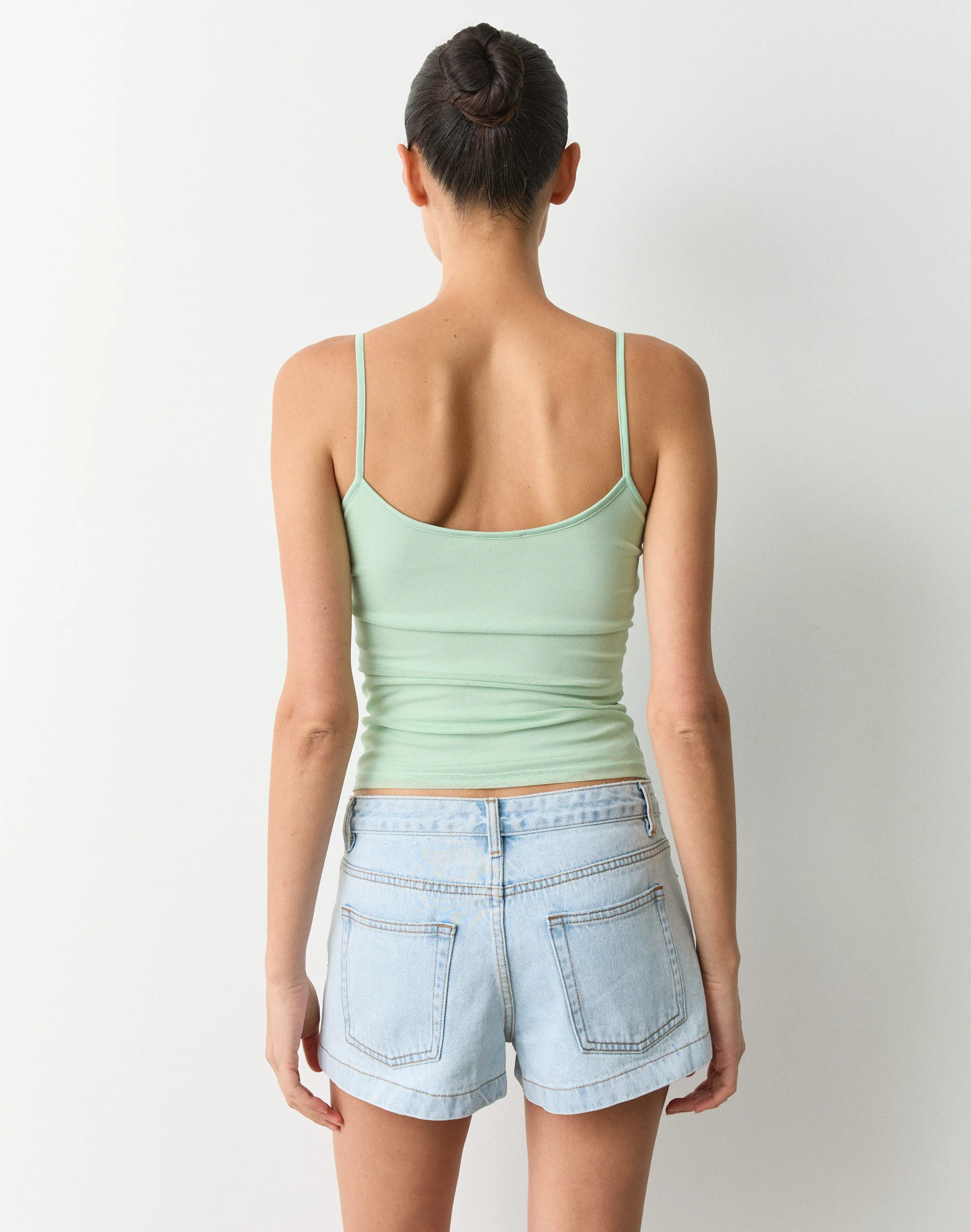 Flower Beaded Mesh Tank Top Mintini