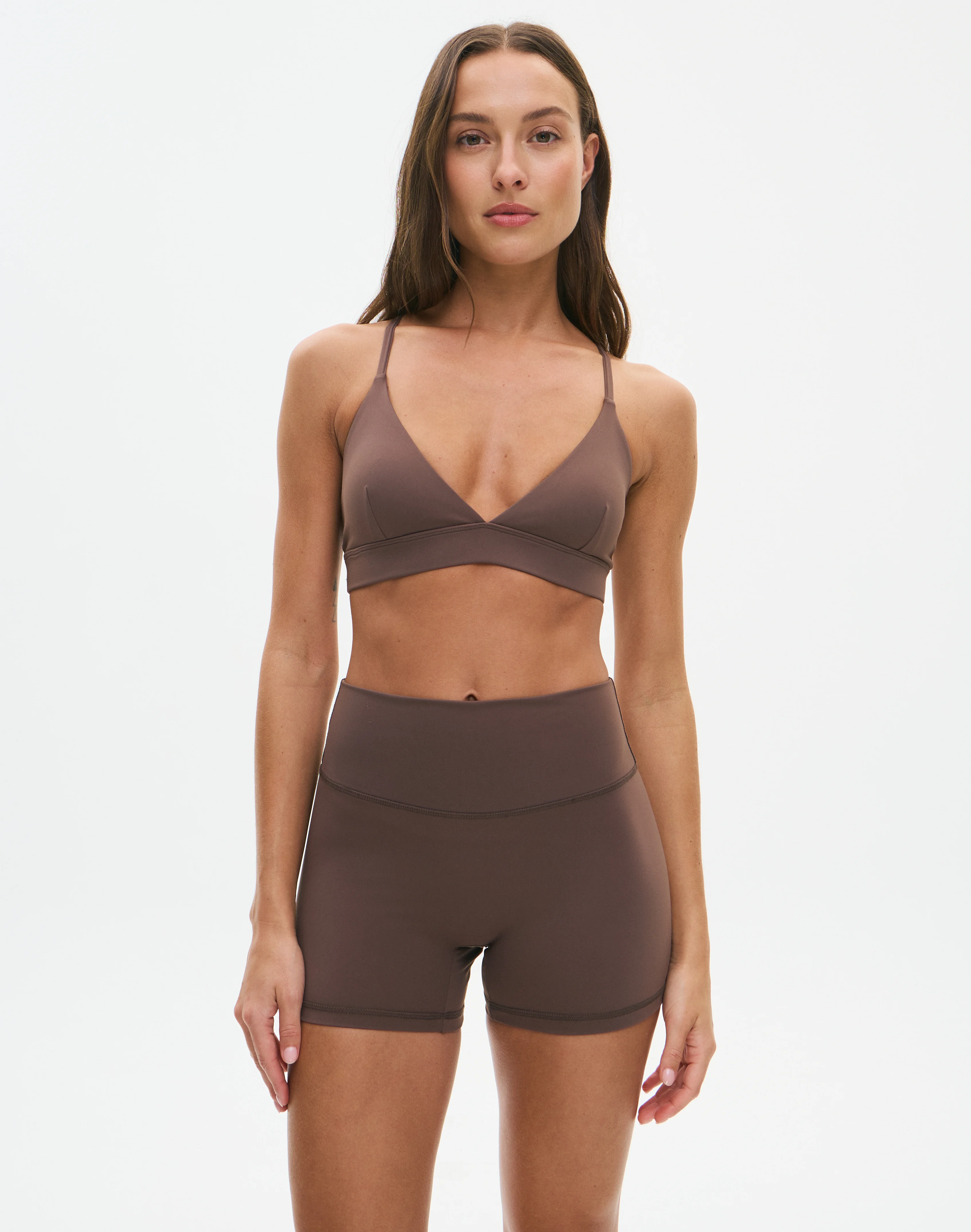 Active Cross Back Sports Bra Irish Coffee
