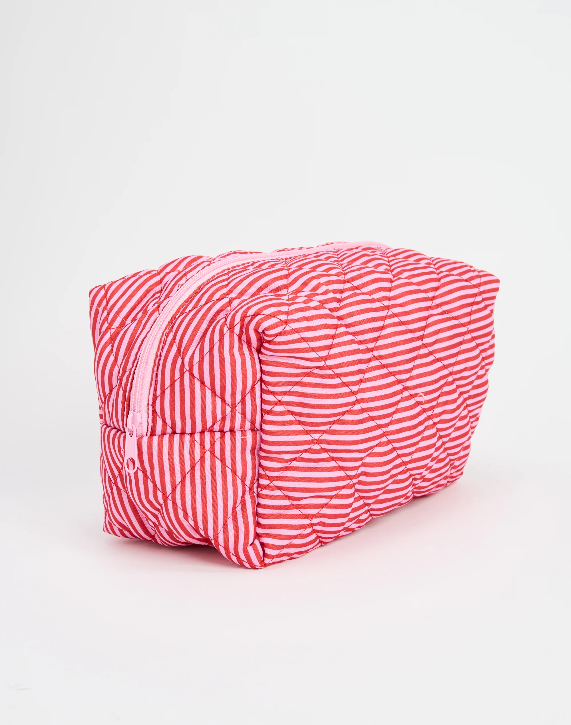 Large Quilted Cosmetic Pouch Candy Cane Stripe