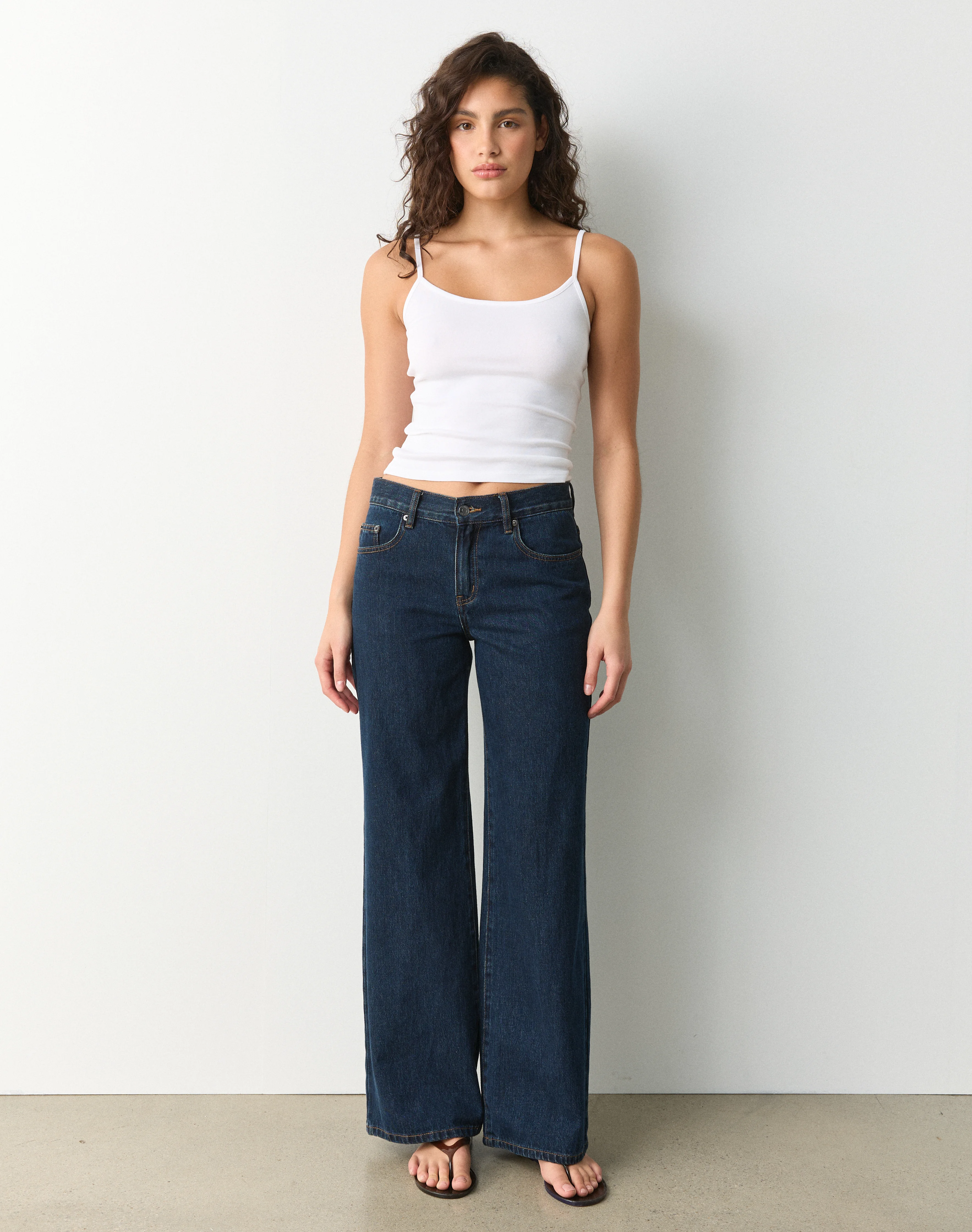 Thin Strap Cotton Tank Strap Cotton Tank in White