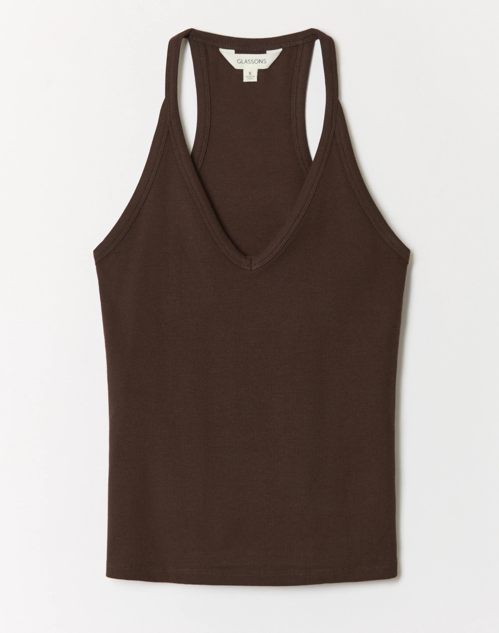 Rib V Neck Tank Espresso Brown 7 Rib V Neck Tank Espresso Brown