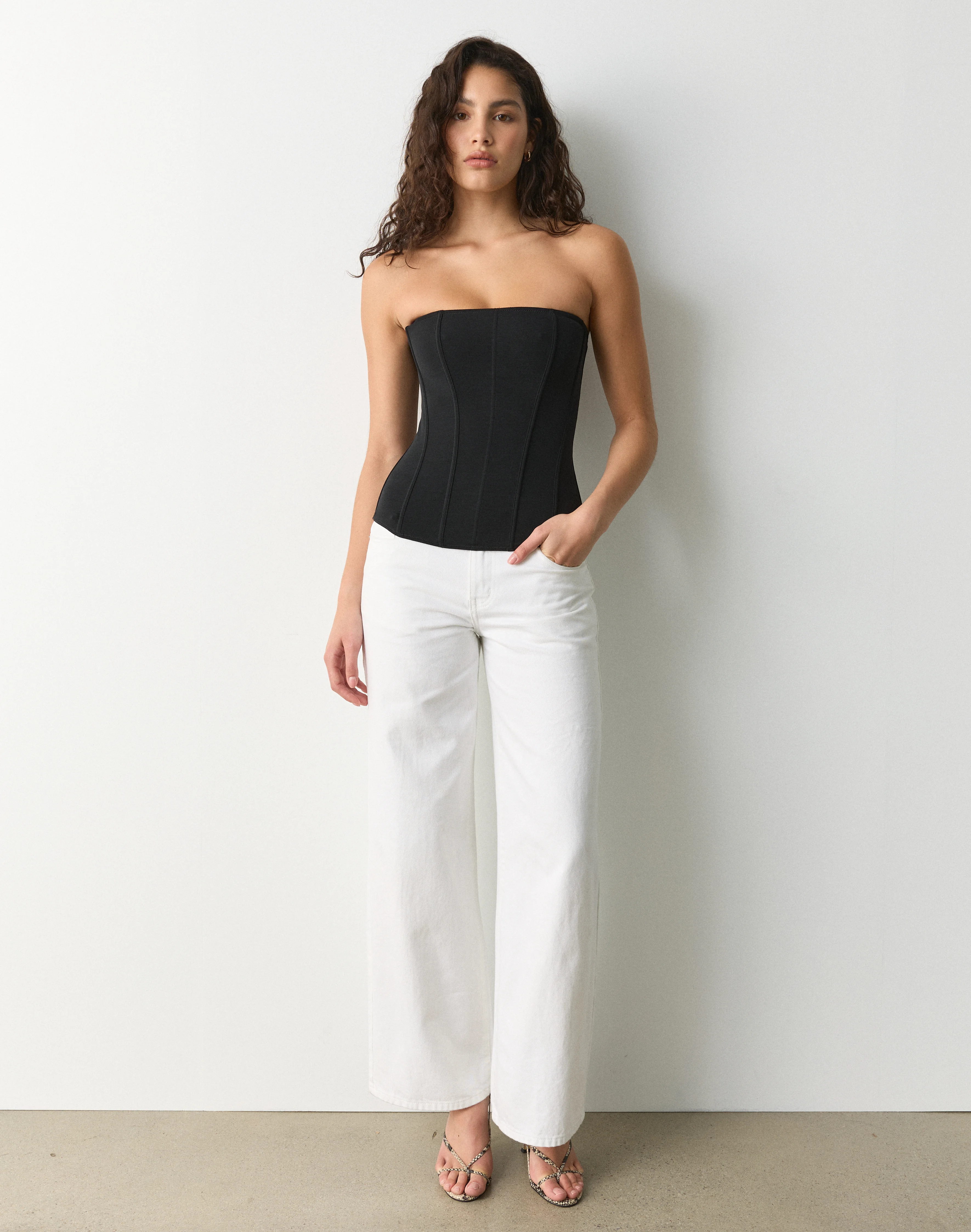 Strapless Mesh Sculpt Corset Black