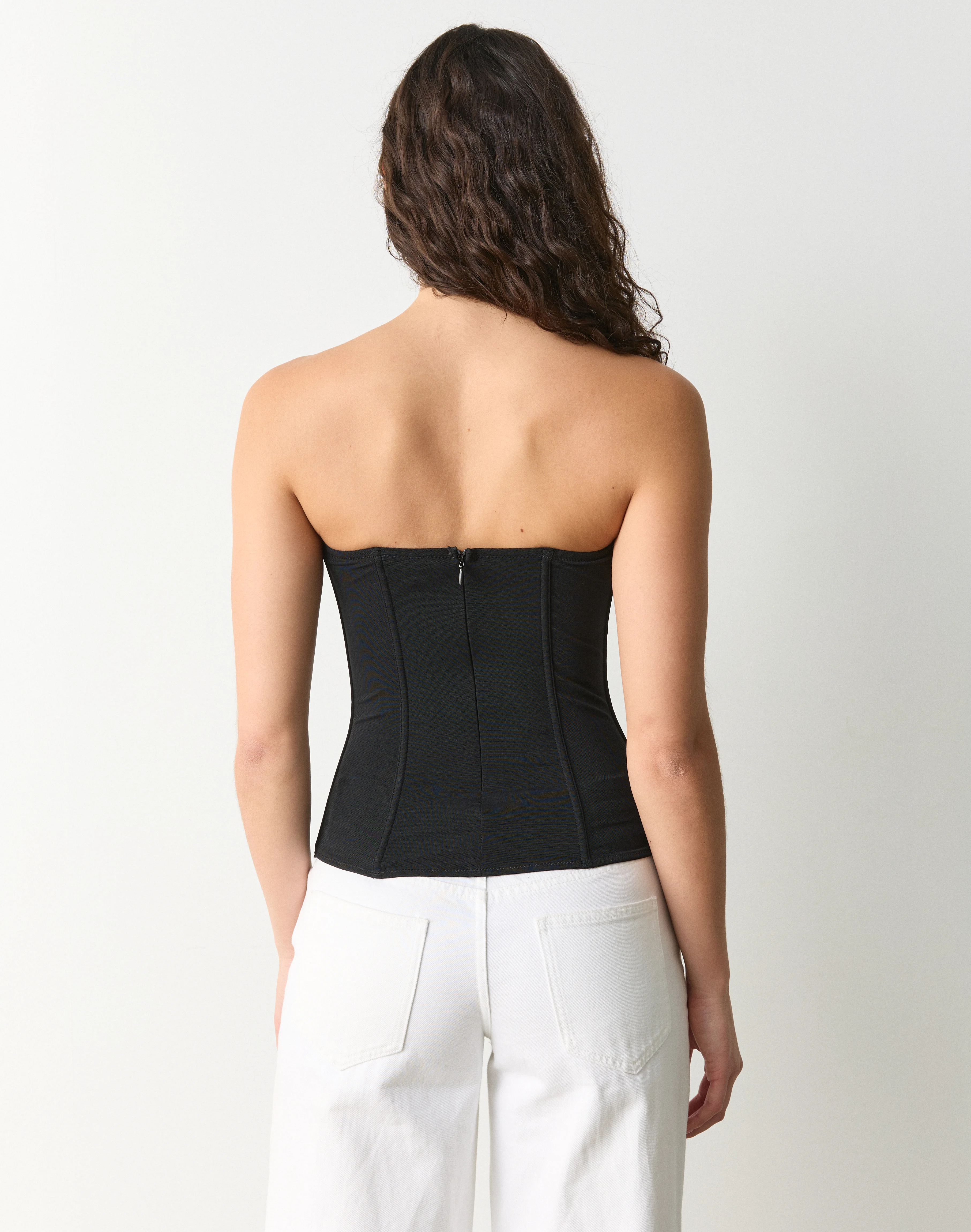 Strapless Mesh Sculpt Corset Black