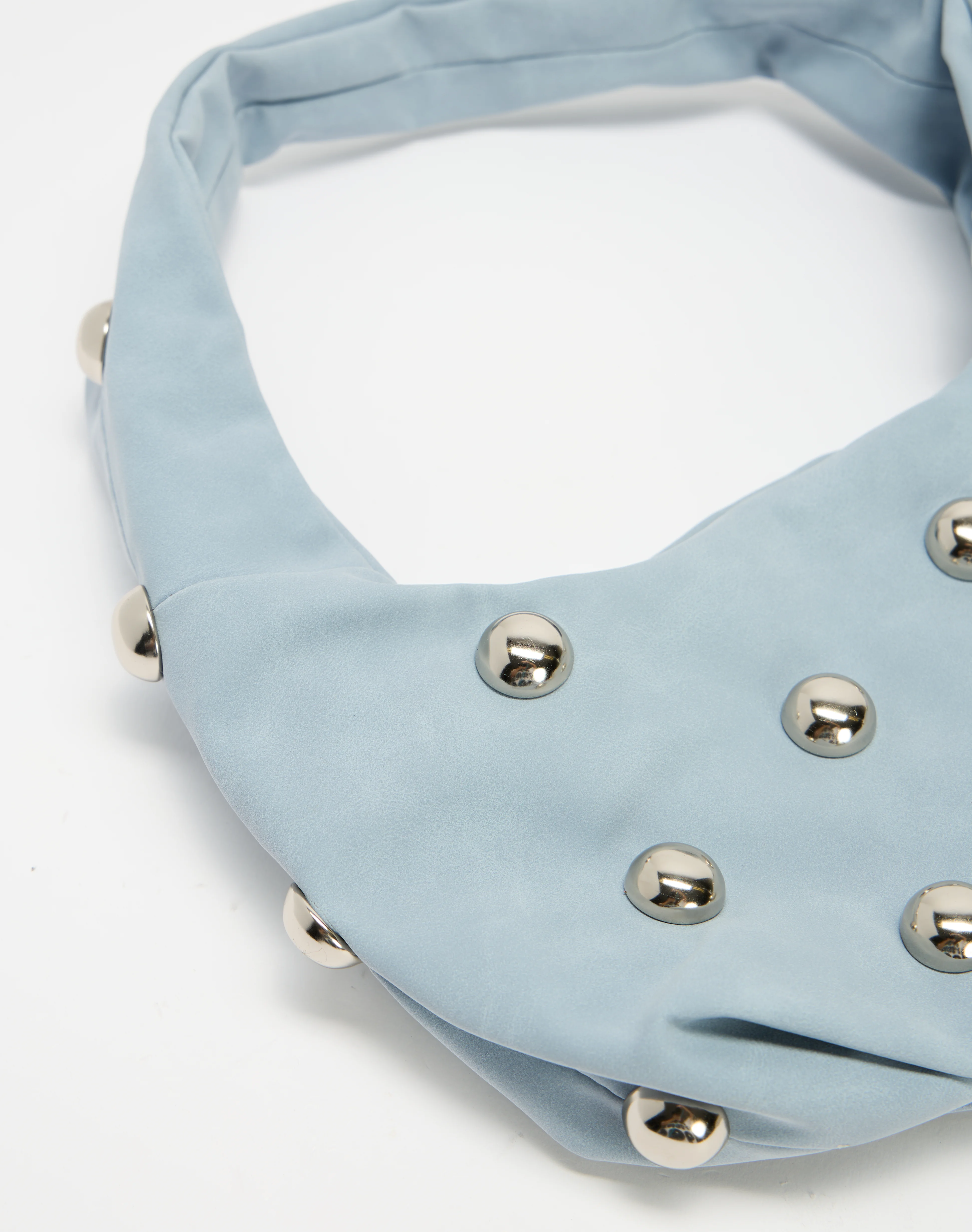 Chunky Studded Shoulder Bag Steel Blue X Silver